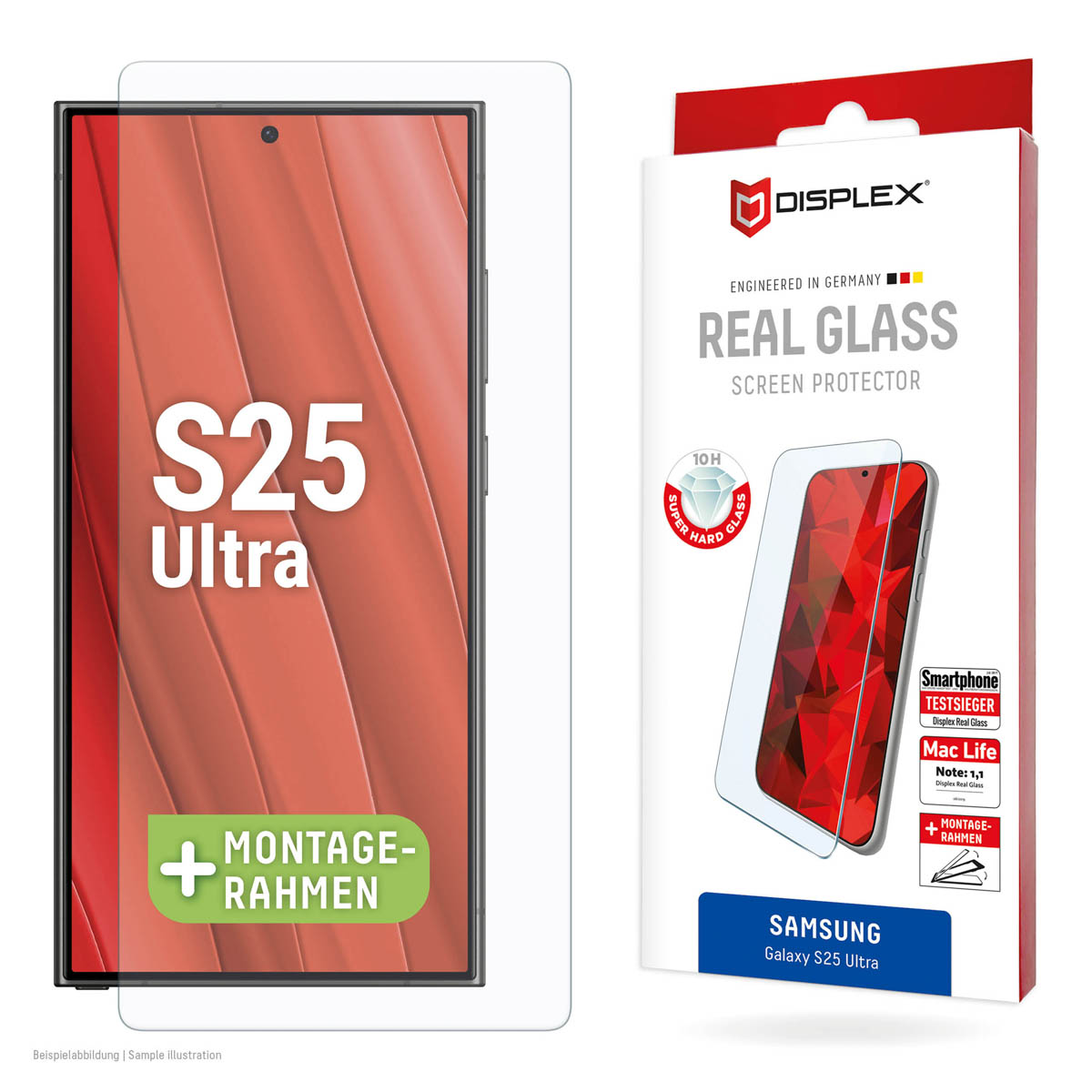Displex Screenprotector Real Glass voor de Samsung Galaxy S25 Ultra