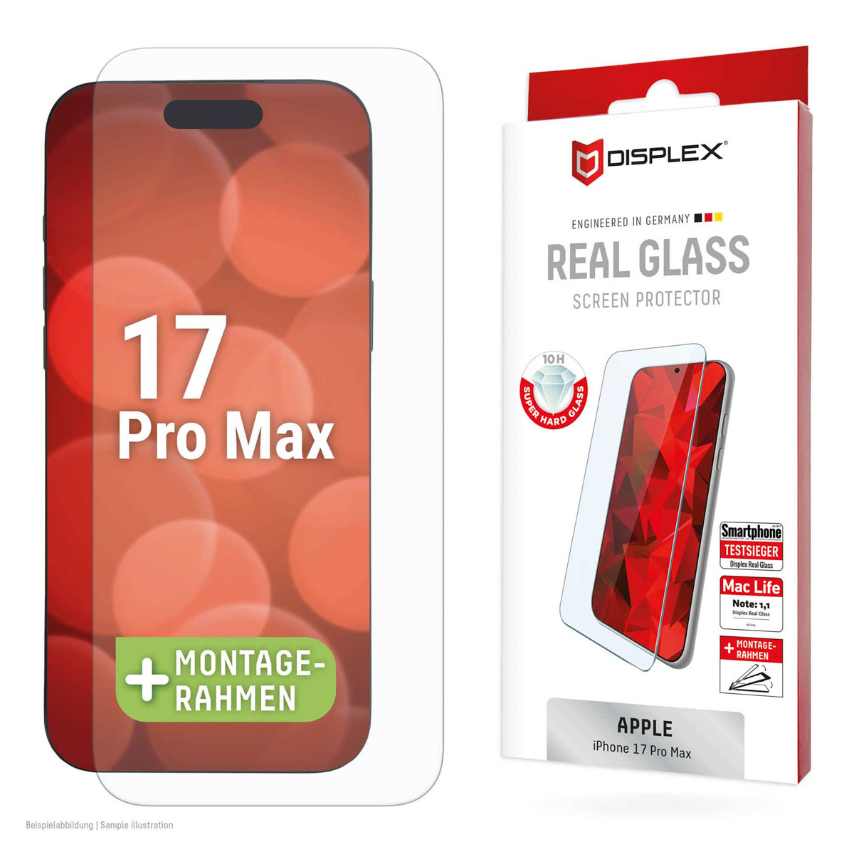 Displex Screenprotector Real Glass voor de Apple iPhone 17 Pro Max