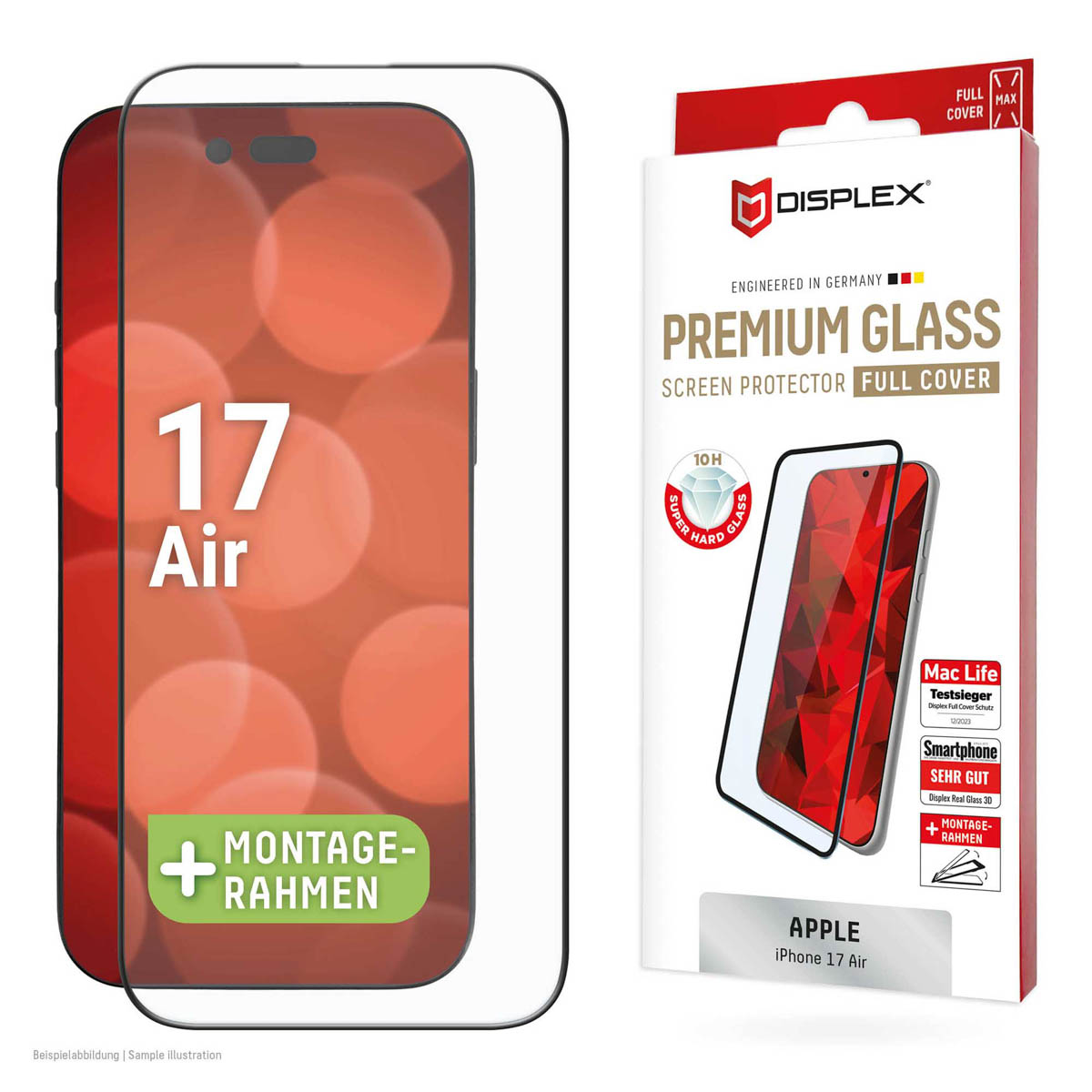 Displex Screenprotector Real Glass Full Cover voor de Apple iPhone Air