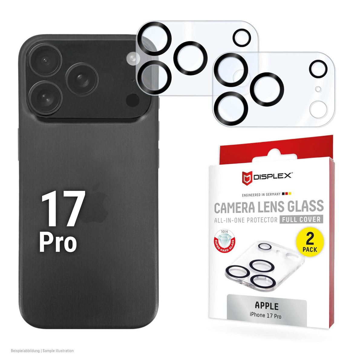 Displex CamGlass All-In-One Camera Protector voor de Apple iPhone 17 Pro