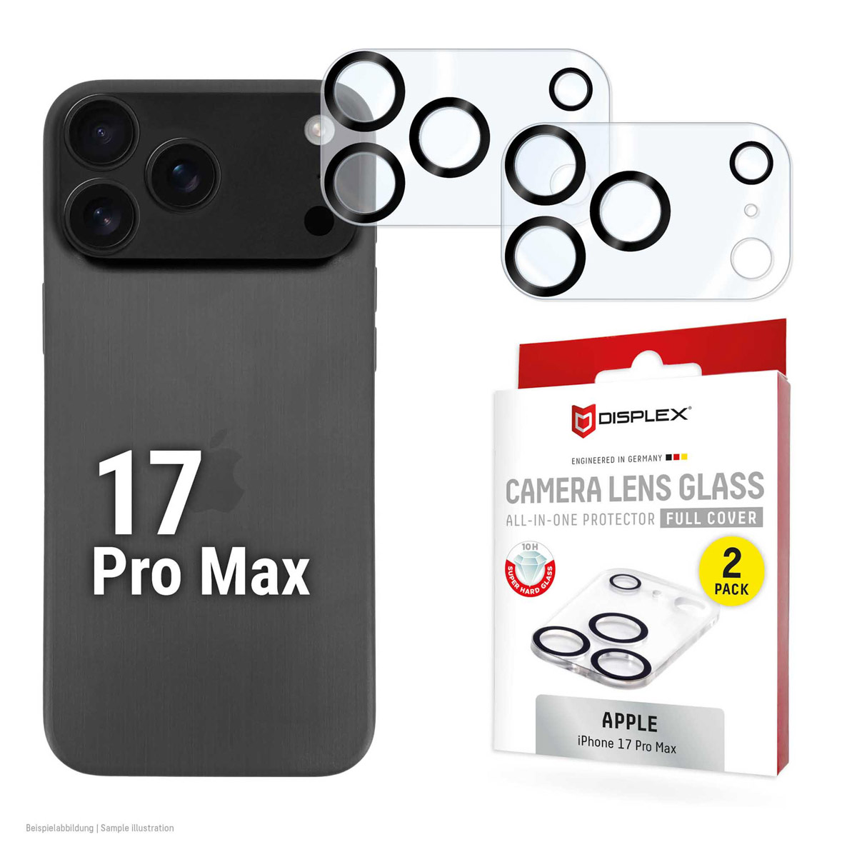 Displex CamGlass All-In-One Camera Protector voor de Apple iPhone 17 Pro Max