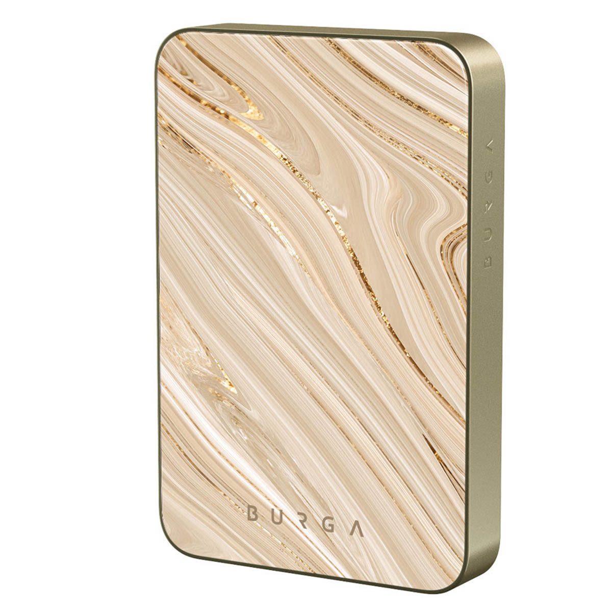 Burga Powerbank magnétique 5 000 mAh - MagSafe et Qi2 - Full Glam / Or