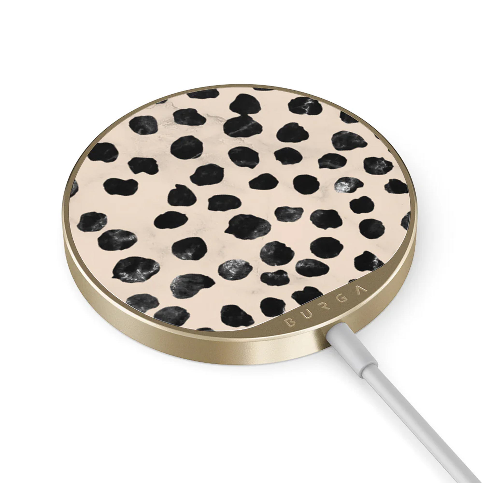 Burga Chargeur magnétique sans fil - MagSafe et Qi2 - Almond Latte / Gold