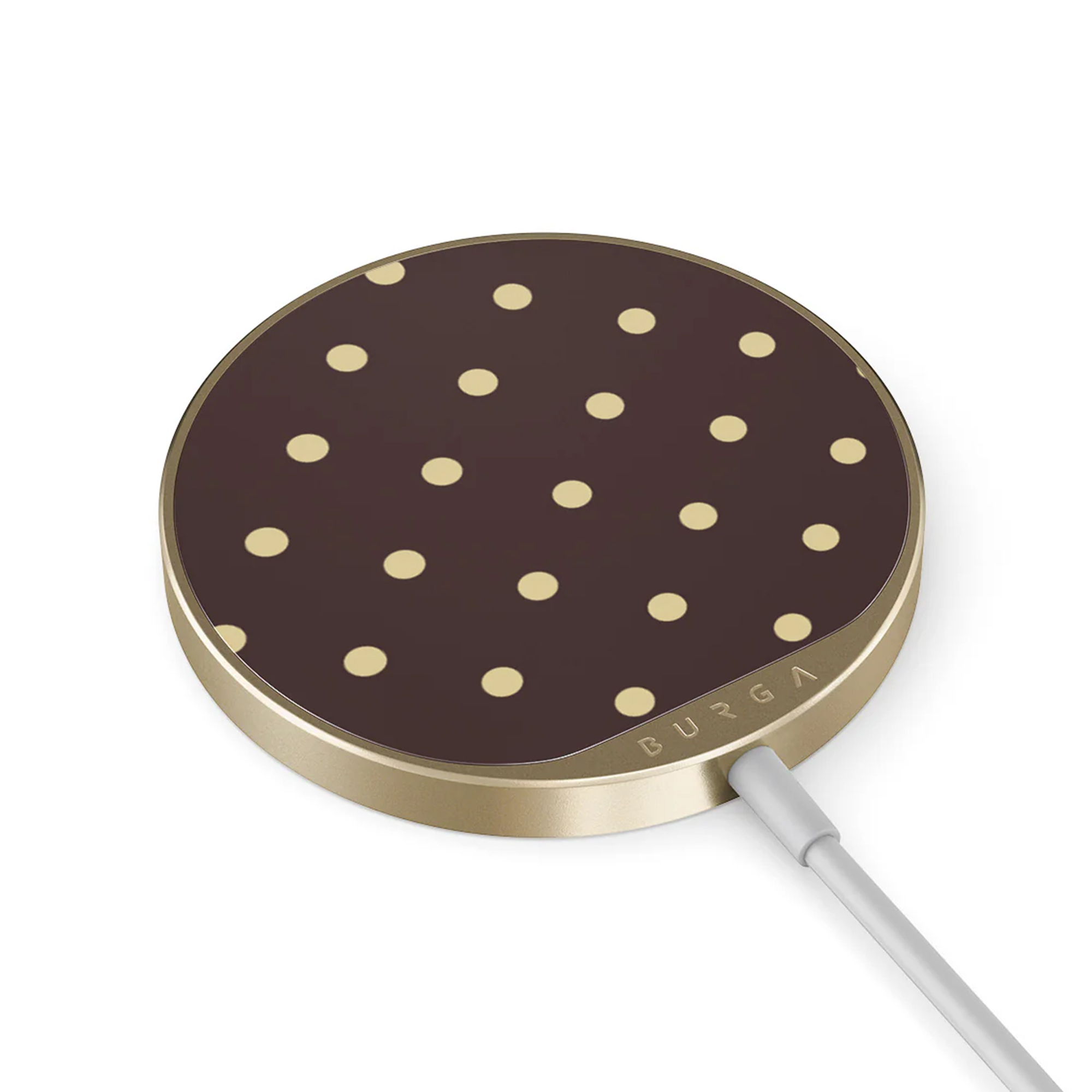 Burga Chargeur magnétique sans fil - MagSafe et Qi2 - Sorry Busy / Gold