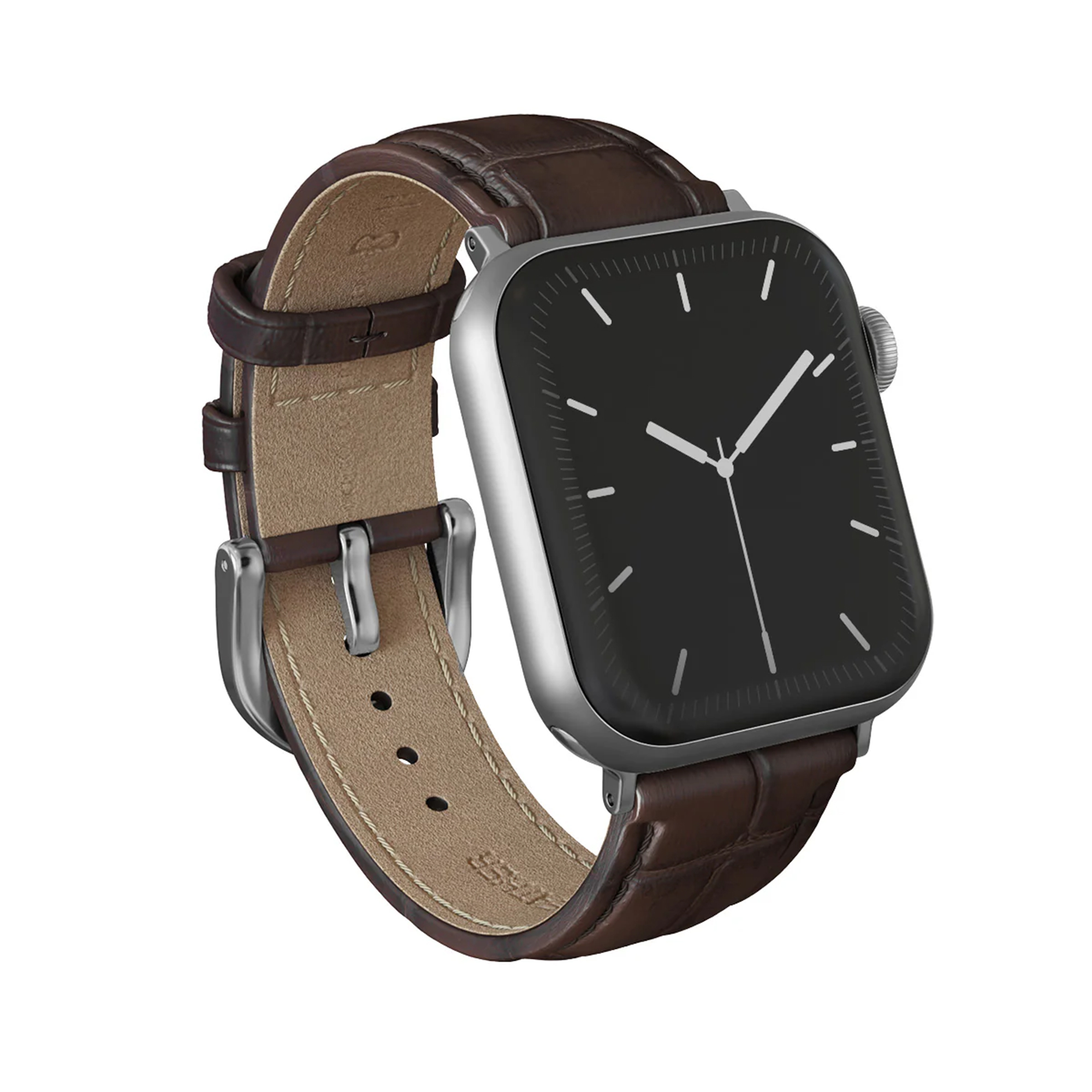 Burga Genuine Leather Band voor de Apple Watch | 38/40/41/42 mm - Espresso / Silver
