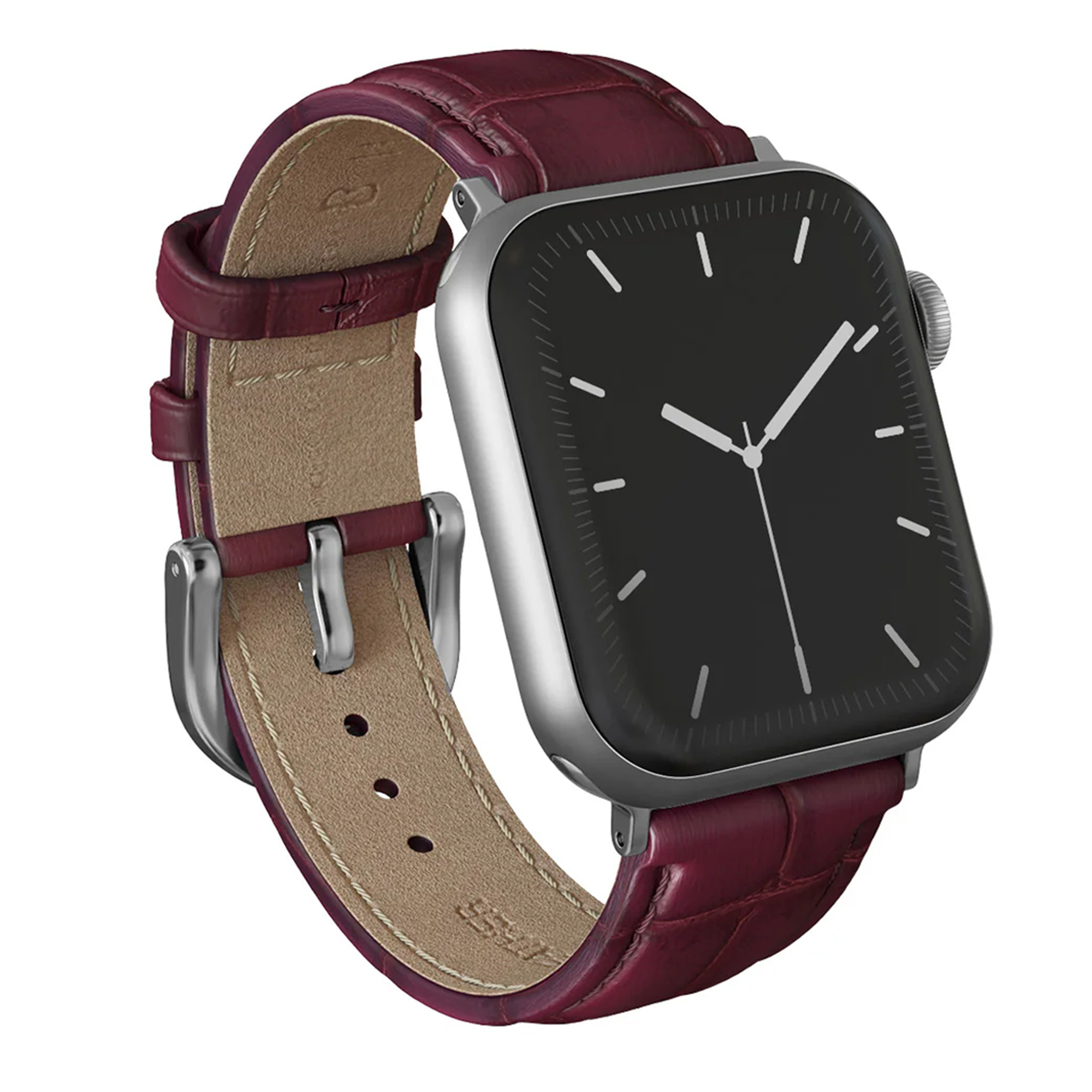 Burga Bracelet en cuir véritable Apple Watch | 38/40/41/42 mm - Mobwife / Silver