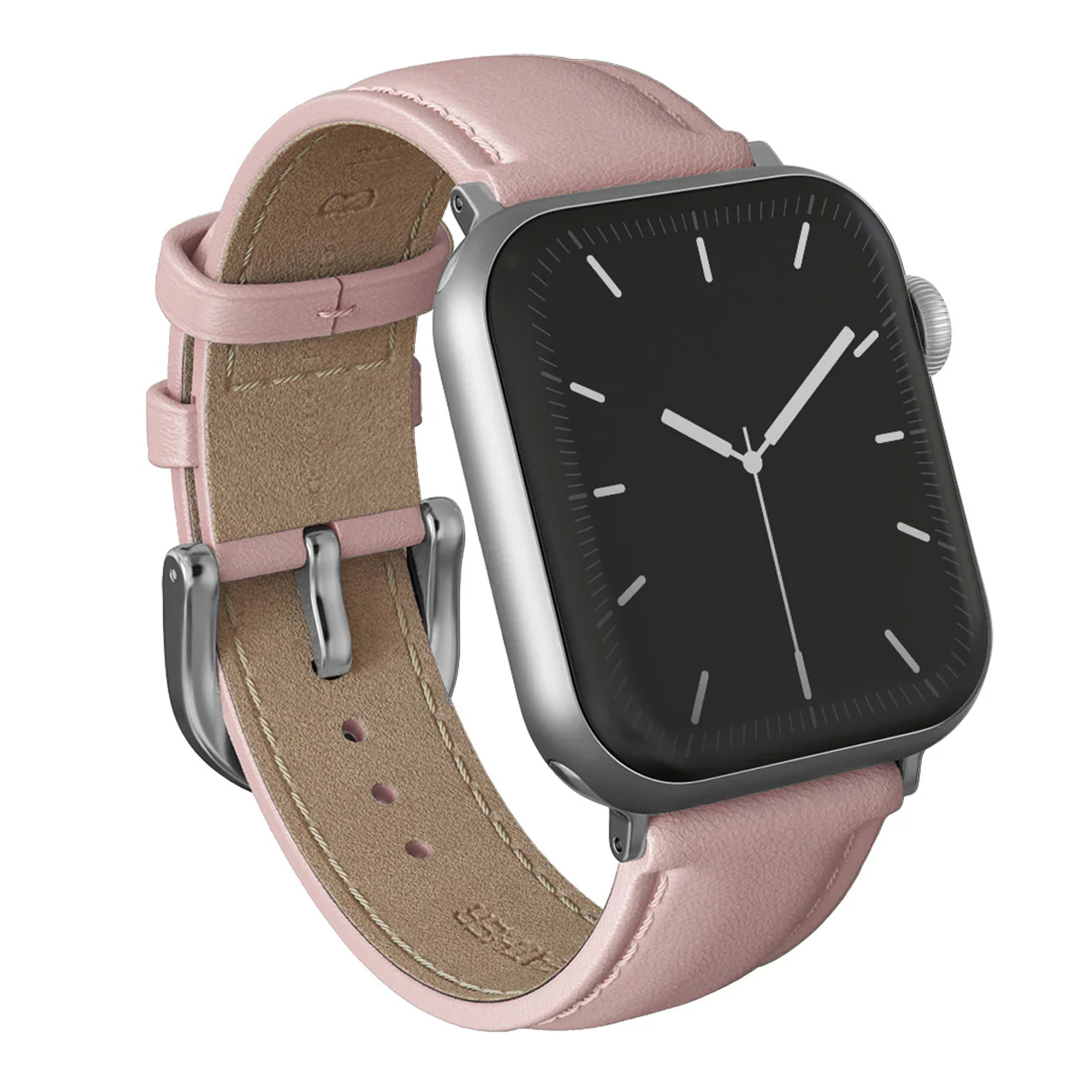 Burga Genuine Leather Band - Apple Watch | 44/45/46/49 mm / Universeel 20 mm aansluiting - Pillow Talk / Silver
