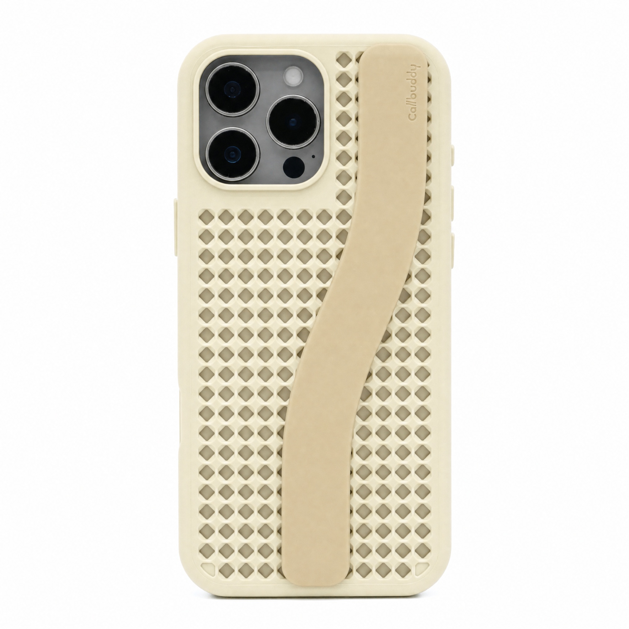 Callbuddy Hoesje met Strap voor de Apple iPhone 16 Pro Max - Sand Glow