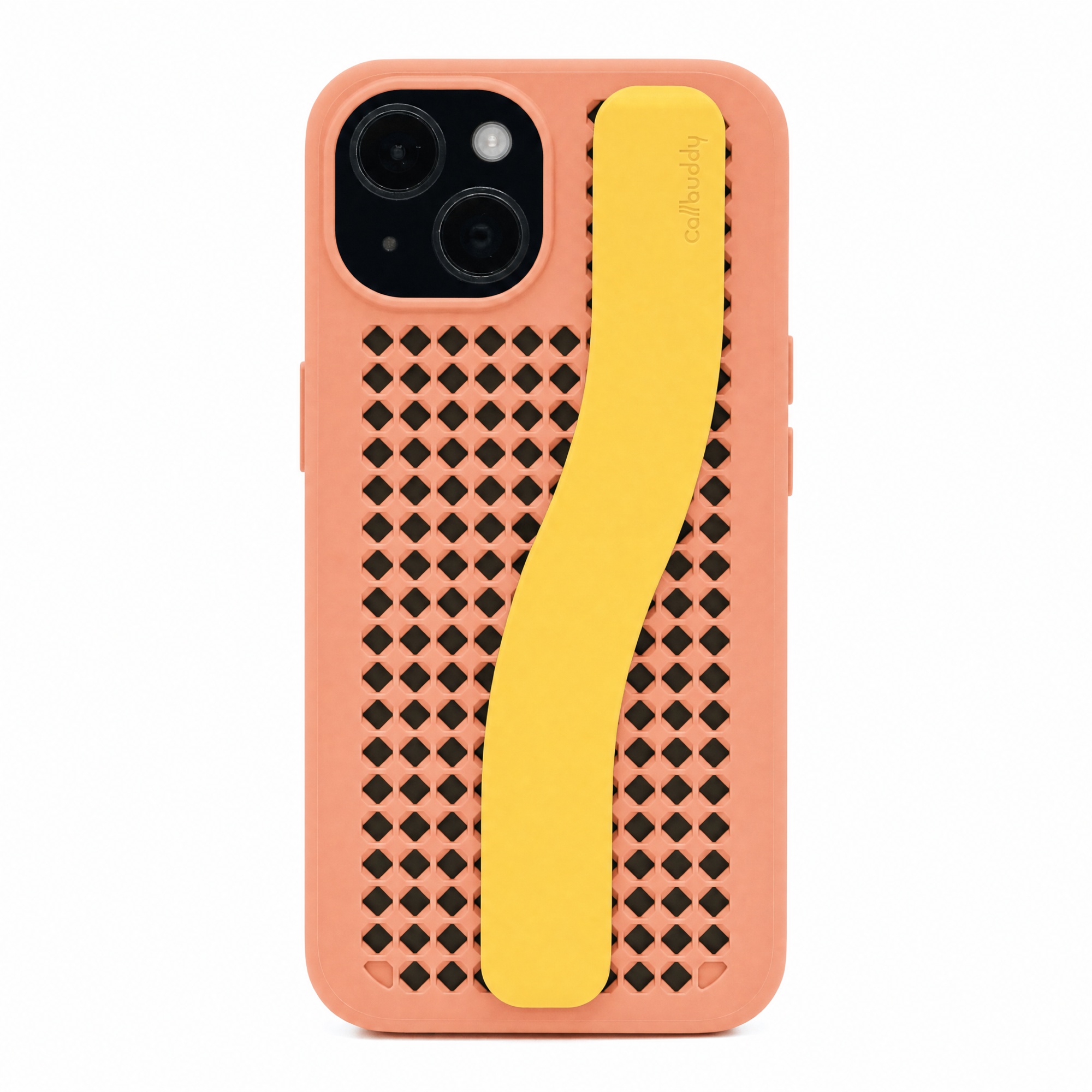 Callbuddy Hoesje met Strap voor de Apple iPhone 17e / 16e / 15 / 14 / 13 - Coral Pop