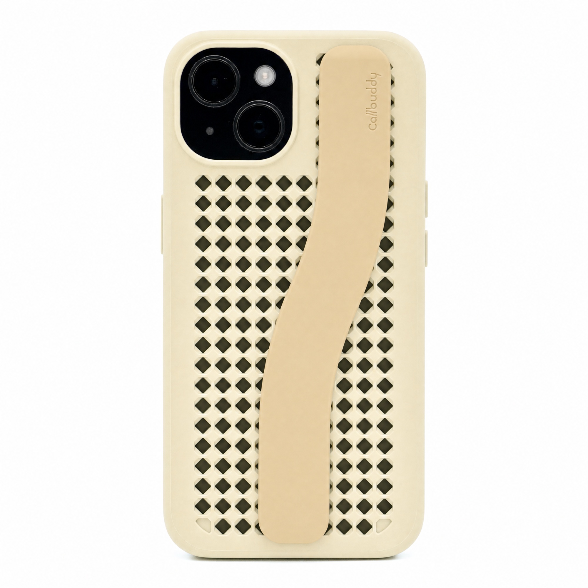 Callbuddy Hoesje met Strap voor de Apple iPhone 17e / 16e / 15 / 14 / 13 - Sand Glow