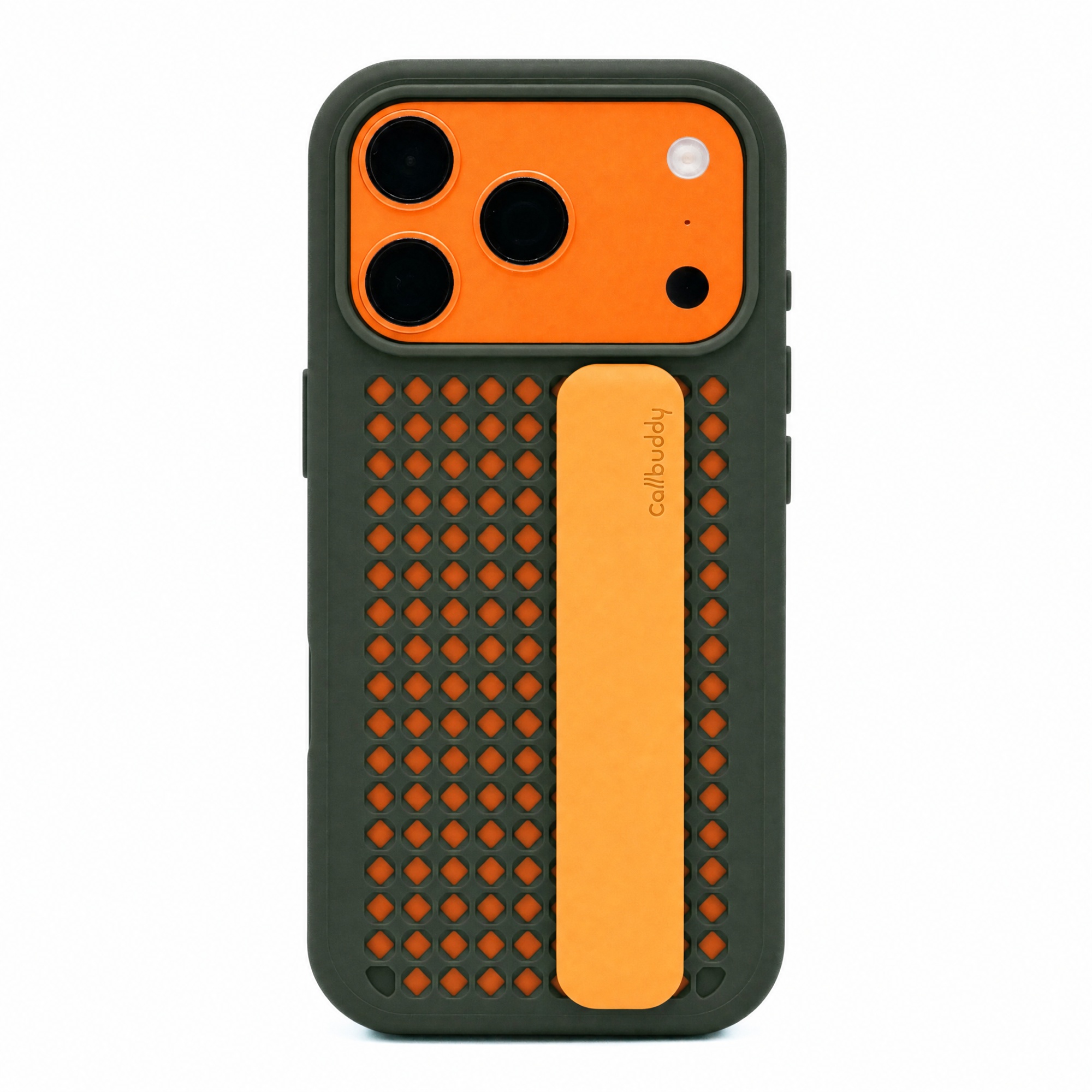 Callbuddy Hoesje met Strap voor de Apple iPhone 17 Pro - Camo Orange
