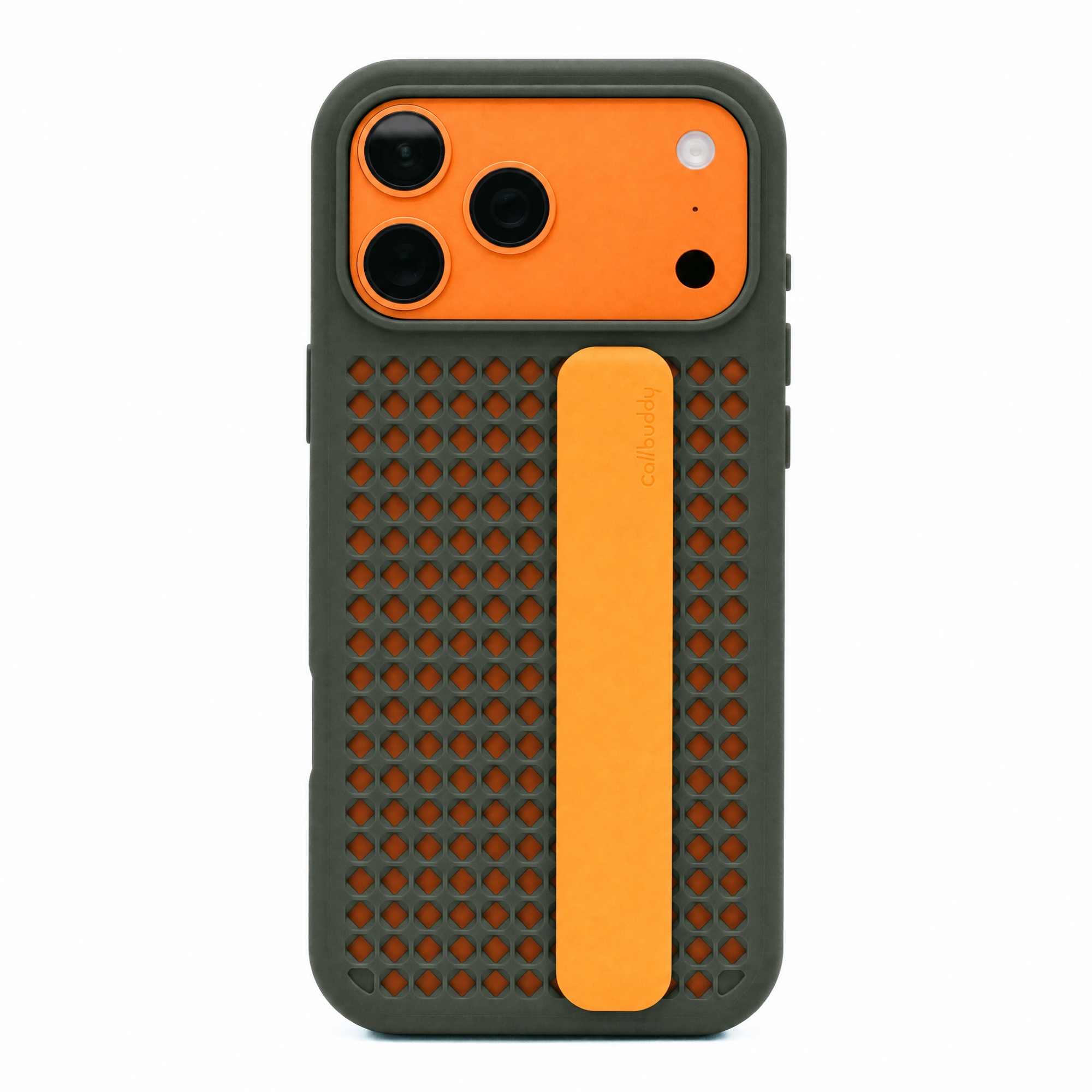 Callbuddy Hoesje met Strap voor de Apple iPhone 17 Pro Max - Camo Orange