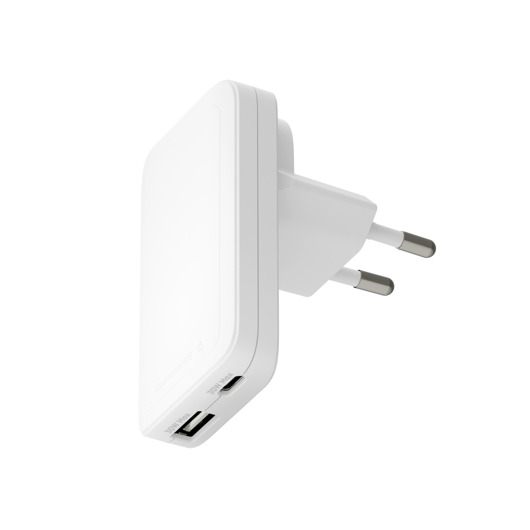 dbramante1928 Re-charge Pro Slim Oplader USB-C 30W en USB-A 30W - Wit