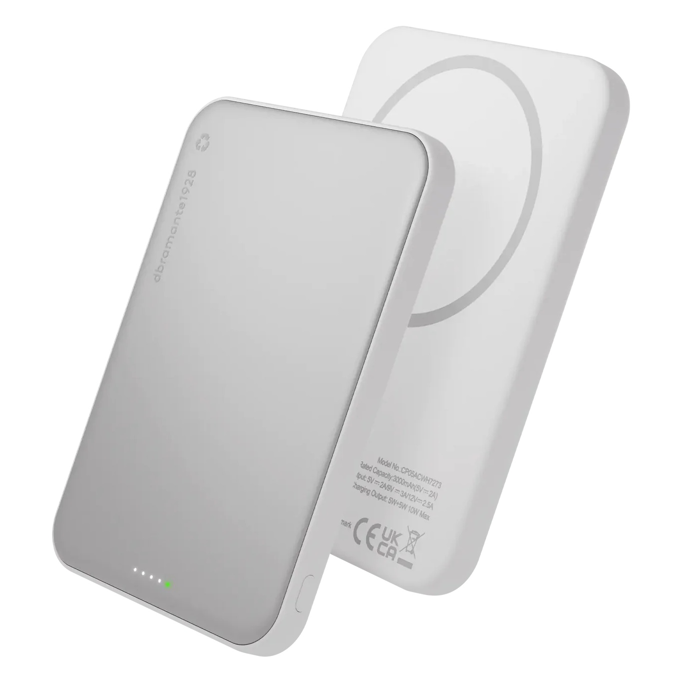 dbramante1928 Re-charge Slim Powerbank 5.000 mAh - Draadloze Powerbank - Wit