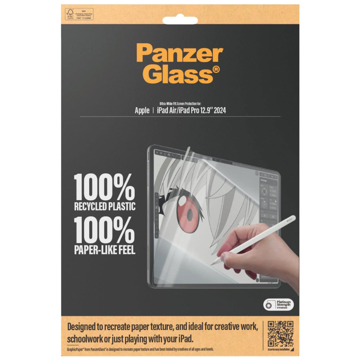 PanzerGlass Protection d'écran GraphicPaper Ultra-Wide Fit Apple iPad Pro 13 (2025) M5 / (2024) M4 / Air 13 pouces (2026) M4 / (2025) M3 / (2024) M2