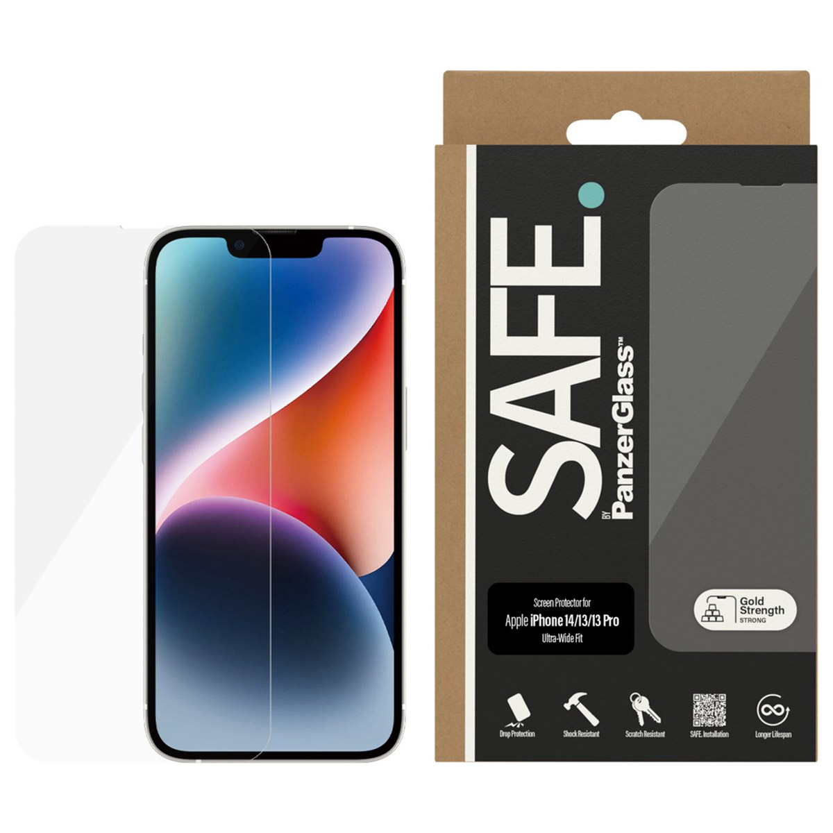 SAFE by PanzerGlass Protection d'écran Ultra-Wide Fit Apple iPhone 13 / 13 Pro / 14