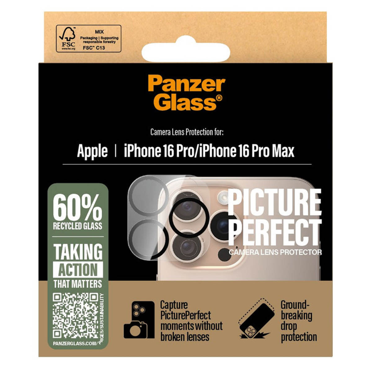 PanzerGlass PicturePerfect Camera Lens Protector voor de Apple iPhone 16 Pro / 16 Pro Max
