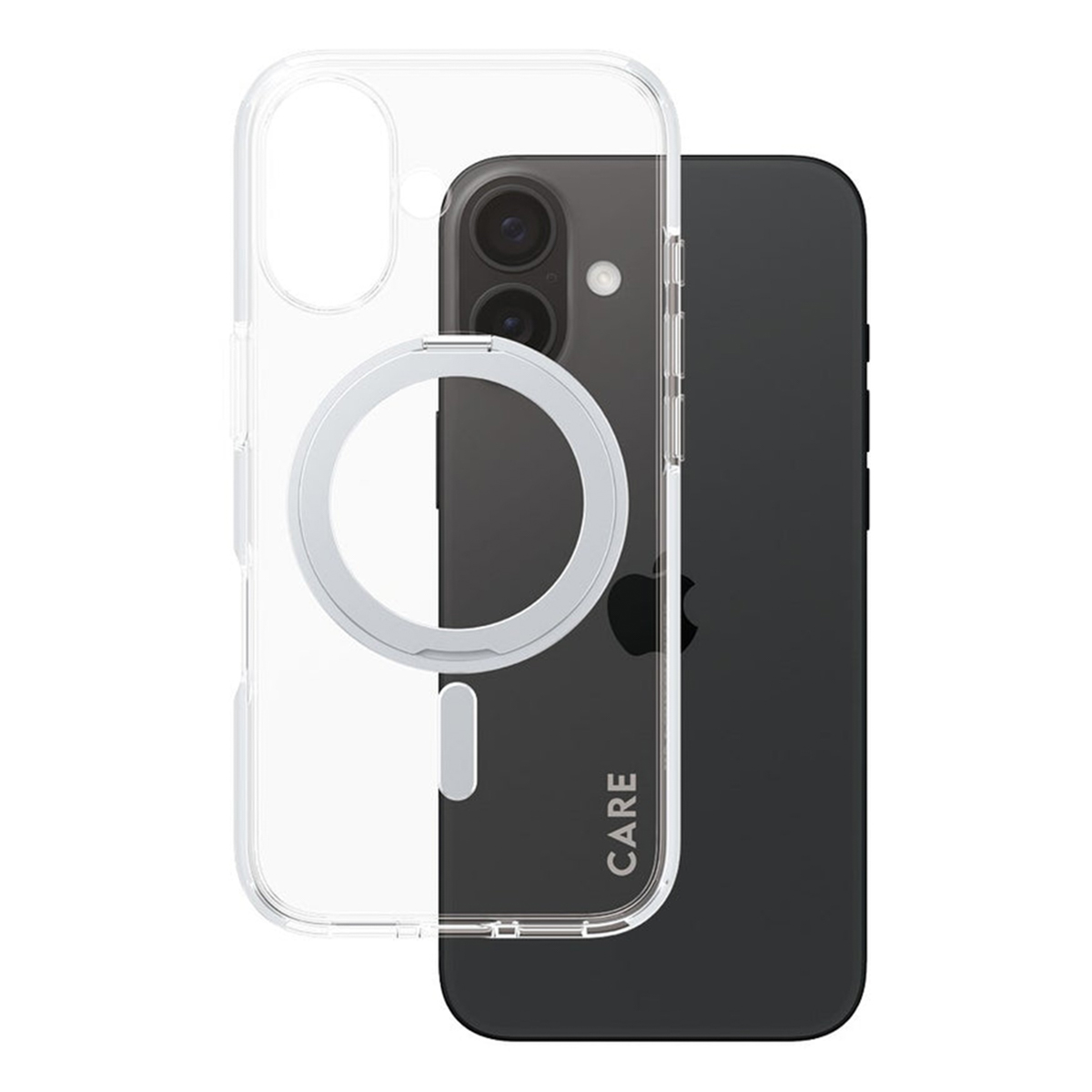 CARE by PanzerGlass Kickstand Case MagSafe voor de Apple iPhone 16 - Silver