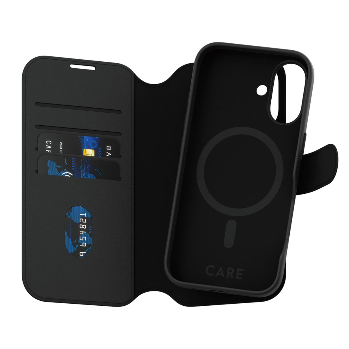 CARE by PanzerGlass Tango 2 in 1 Wallet Case MagSafe voor de Apple iPhone 16 - Black