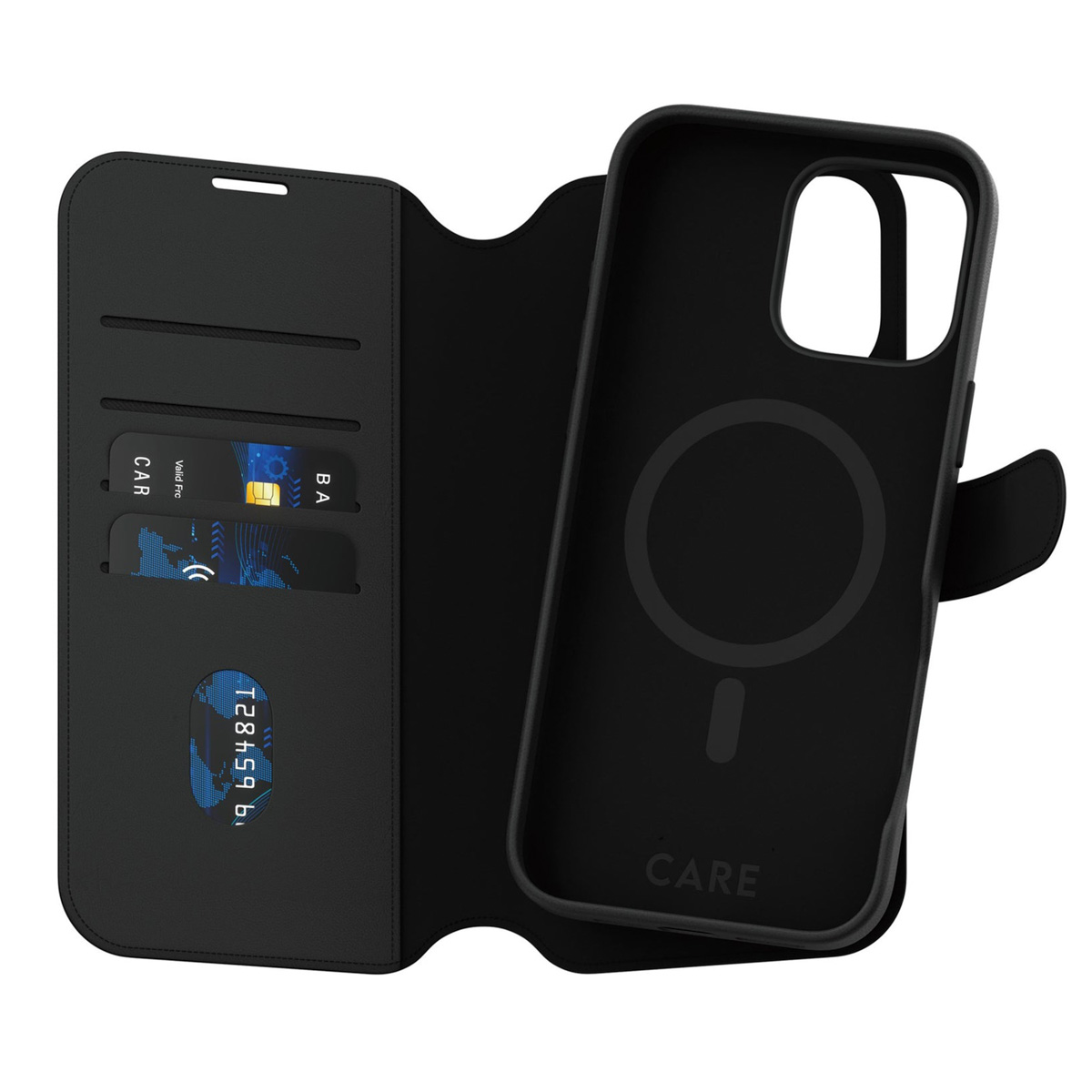 CARE by PanzerGlass Tango 2 in 1 Wallet Case MagSafe voor de Apple iPhone 16 Pro Max - Black