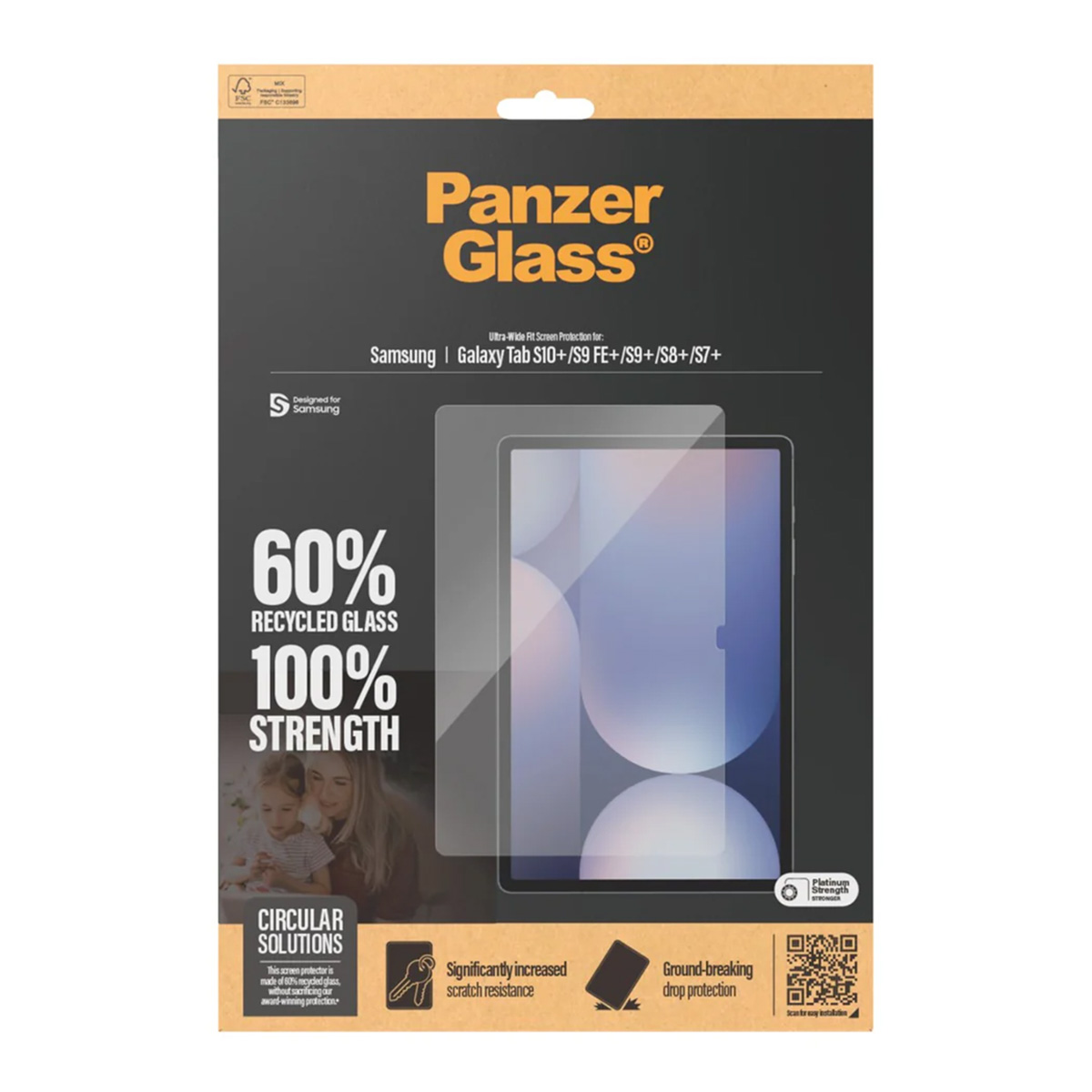 PanzerGlass Screenprotector voor de Samsung Galaxy Tab S10 Plus / Tab S9 FE Plus / Tab S9 Plus / S8 Plus / S7 Plus / Tab S7 FE 5G