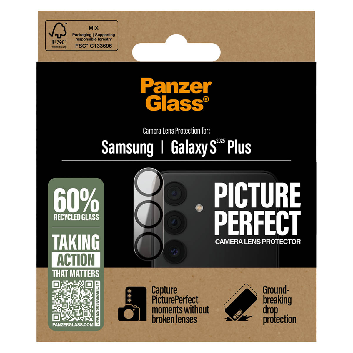 PanzerGlass Camera Protector voor de Samsung Galaxy S25 Plus
