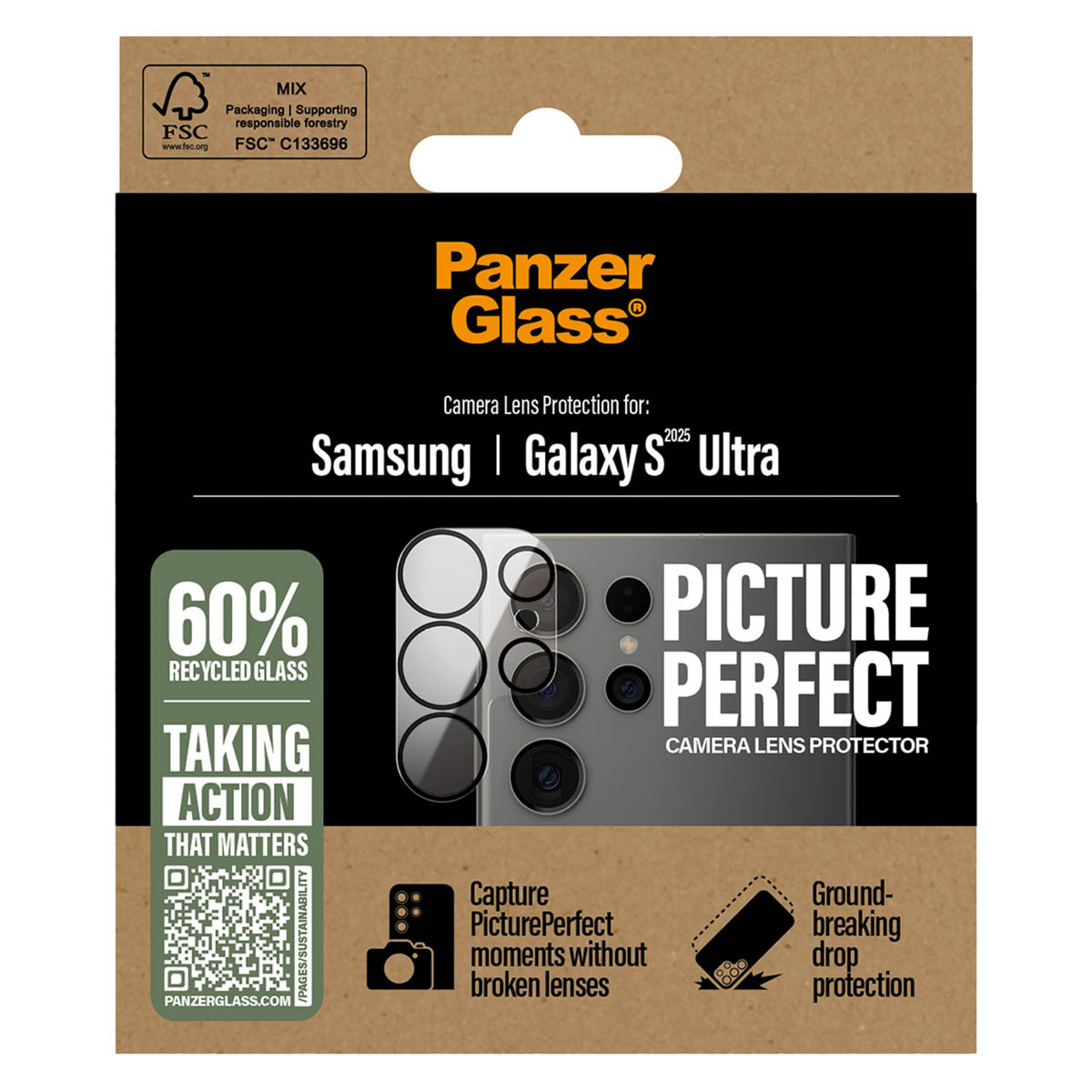 PanzerGlass Camera Protector voor de Samsung Galaxy S25 Ultra