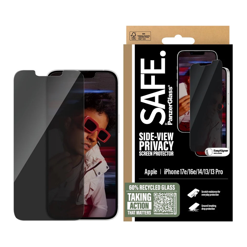 SAFE by PanzerGlass Protection d'écran Privacy Ultra-Wide Fit avec applicateur Apple iPhone 17e / 16e