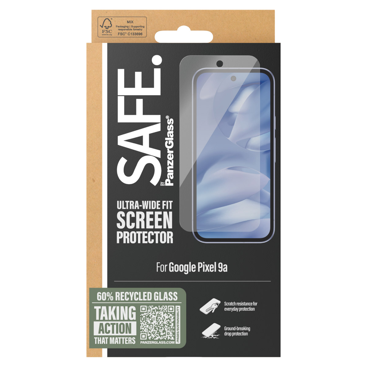 SAFE by PanzerGlass Protection d'écran Ultra-Wide Fit Google Pixel 9A