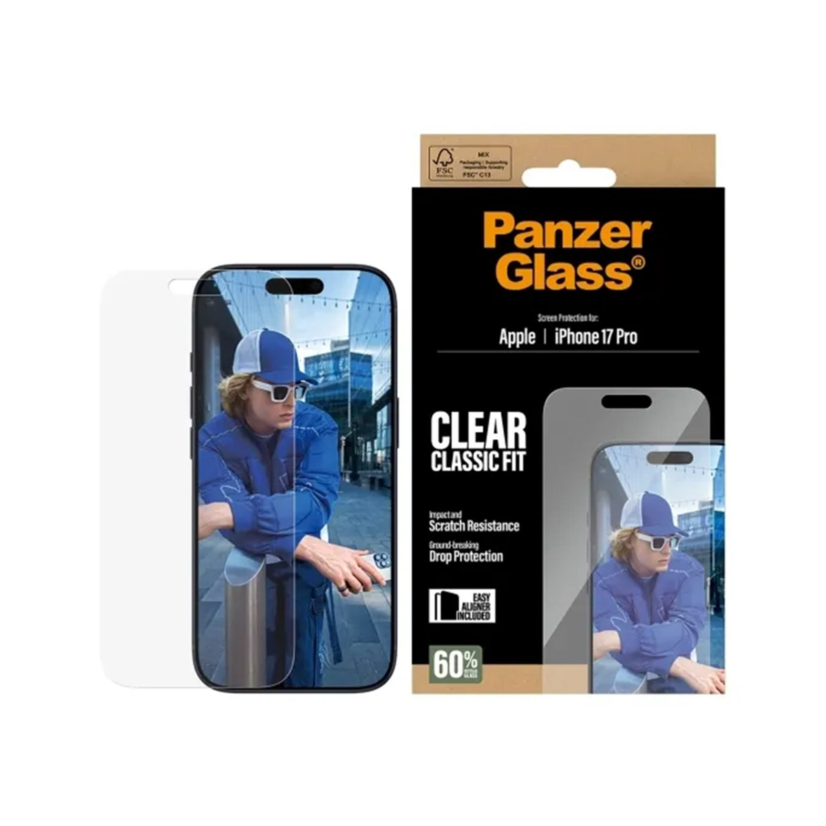 PanzerGlass Anti-Bacterial Screenprotector voor de Apple iPhone 17 Pro Max