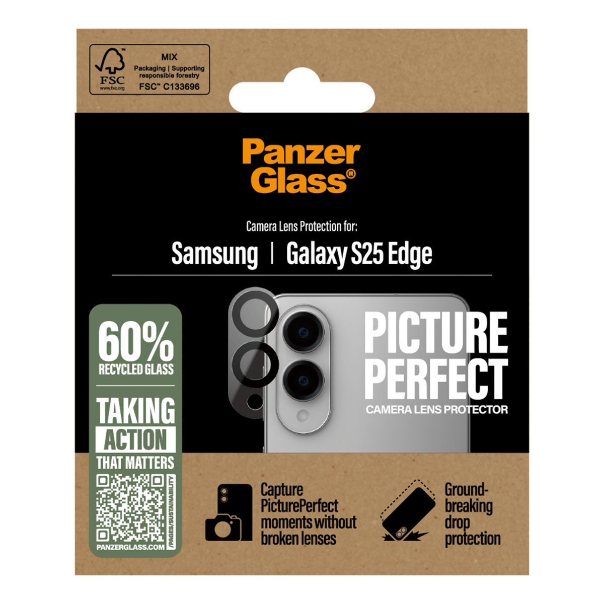 PanzerGlass PicturePerfect Camera Lens Protector voor de Samsung Galaxy S25 Edge