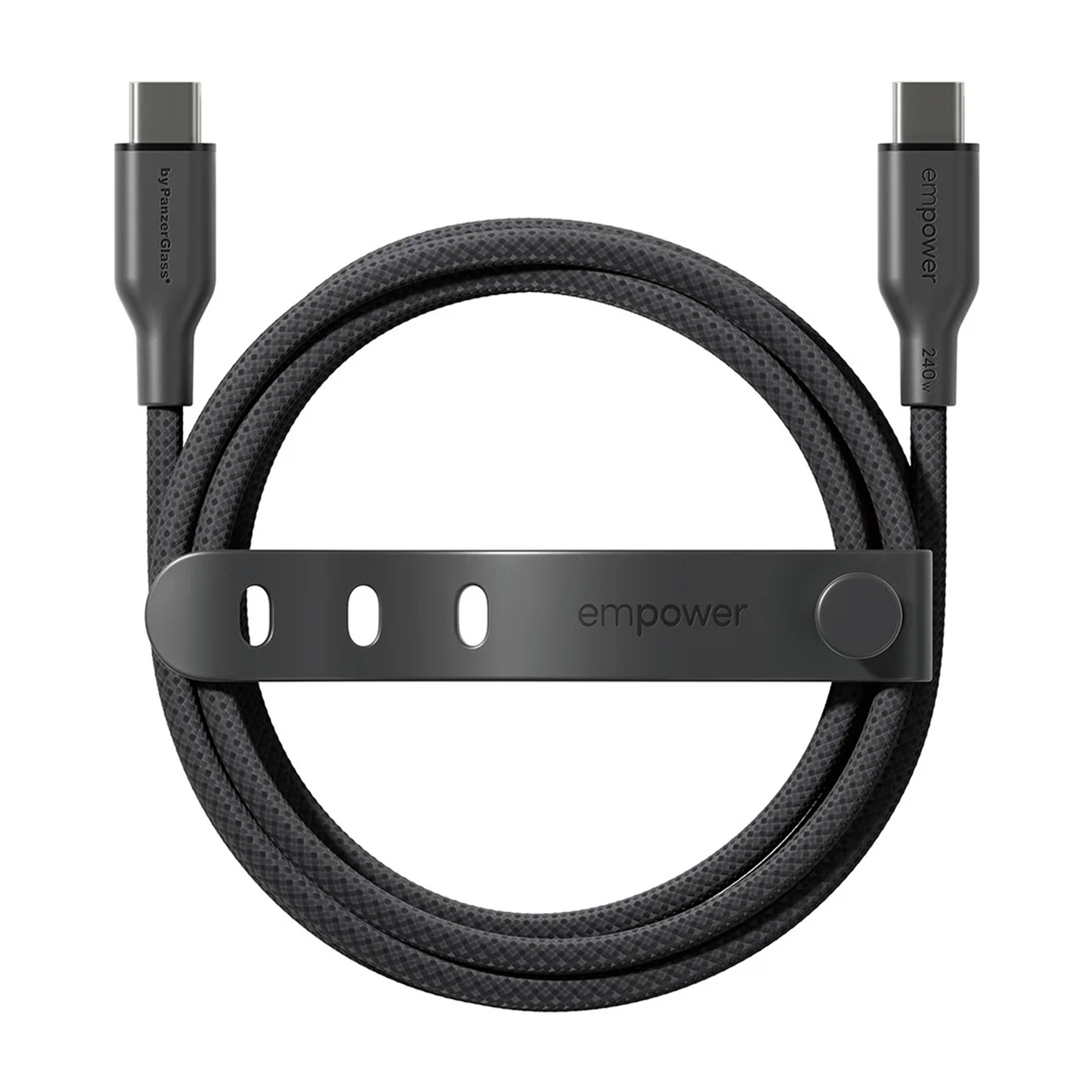 Empower by PanzerGlass Racing USB-C naar USB-C Oplaadkabel - 240W - 2 meter - Space Black