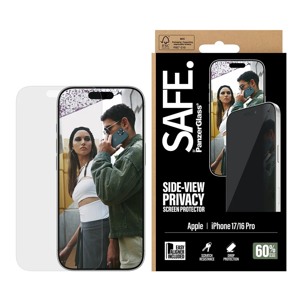 SAFE by PanzerGlass Privacy Screenprotector Ultra Wide Fit met applicator voor de Apple iPhone 17