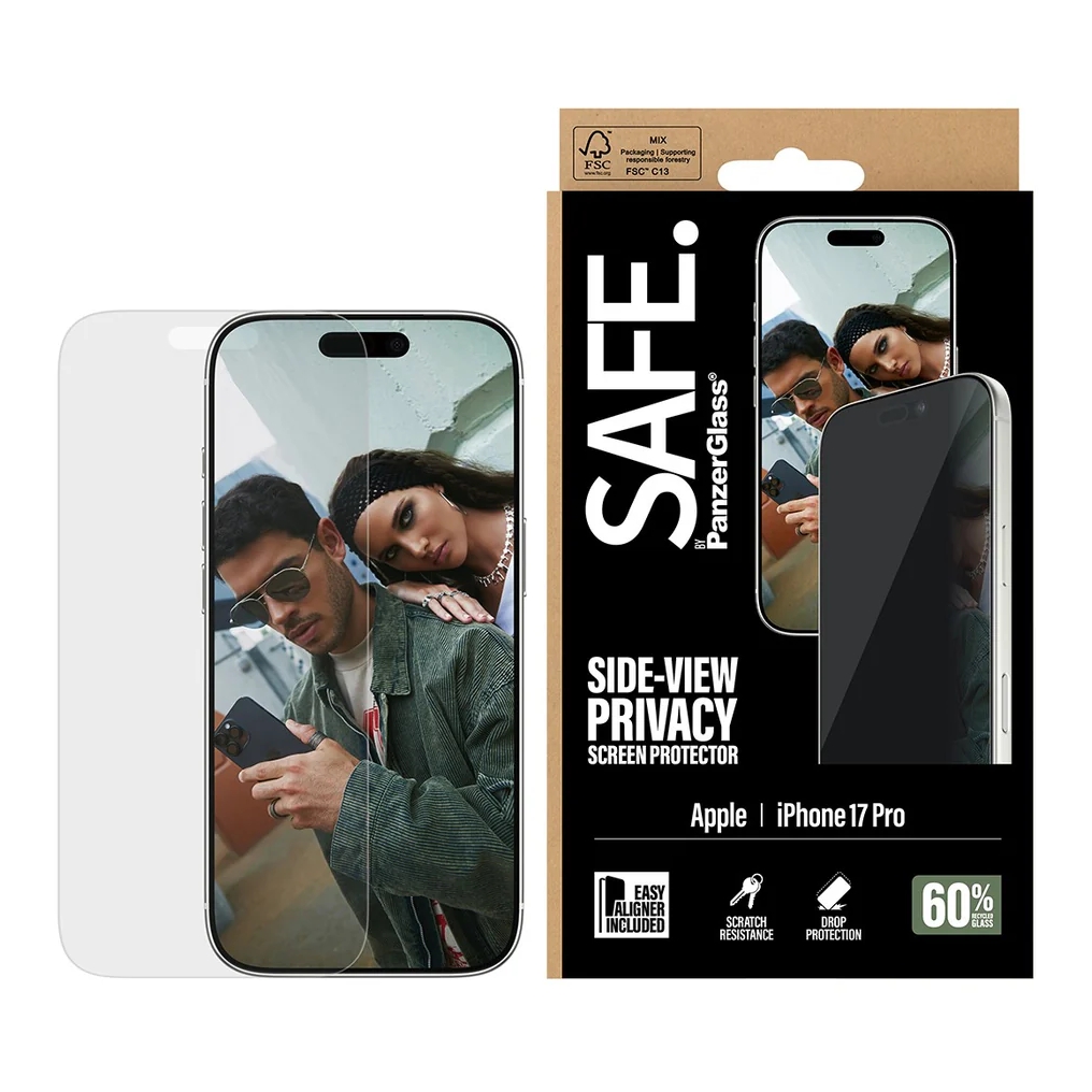 SAFE by PanzerGlass Protection d'écran Privacy Ultra-Wide Fit avec applicateur Apple iPhone 17 Pro
