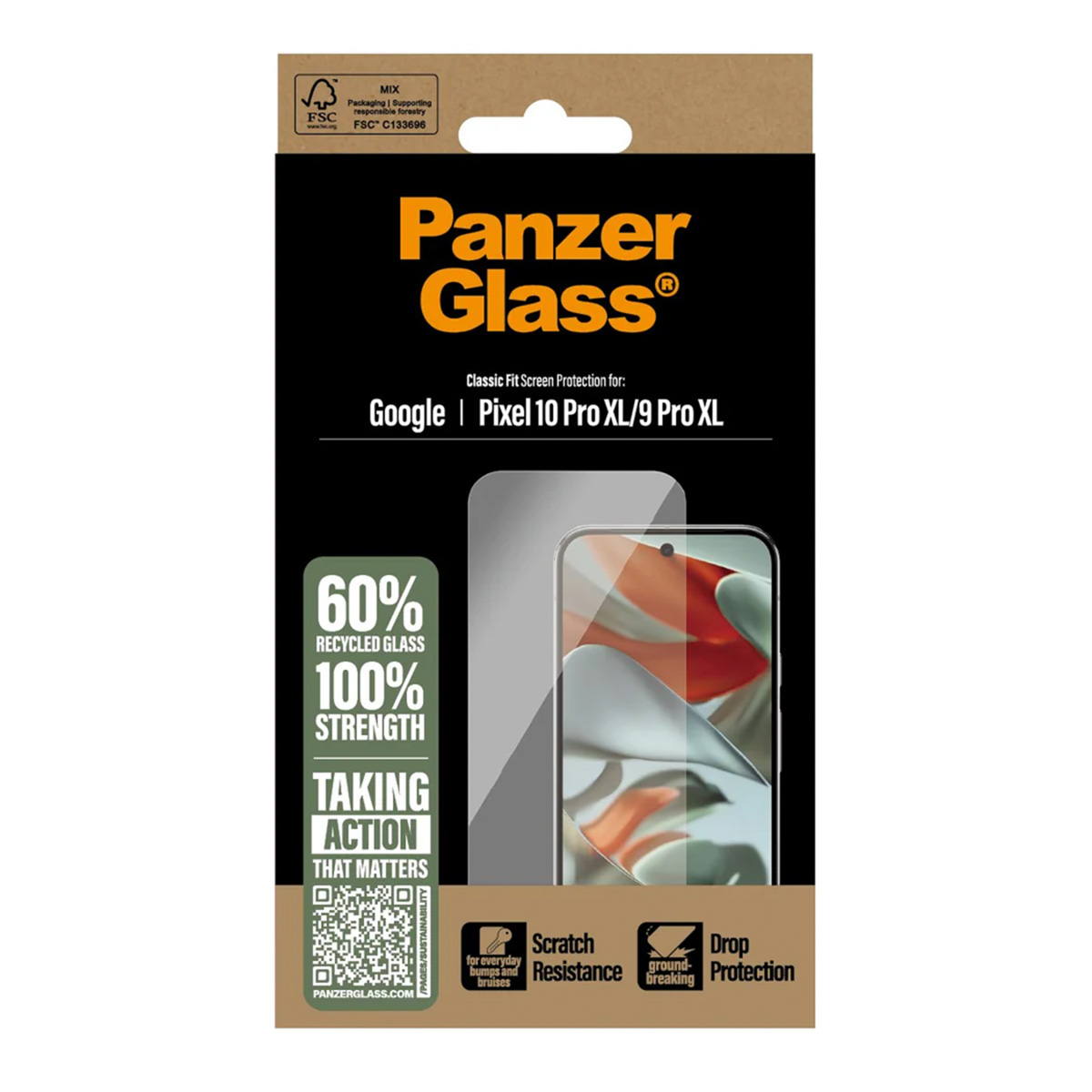 PanzerGlass Anti-Bacterial Screenprotector voor de Google Pixel 10 Pro XL