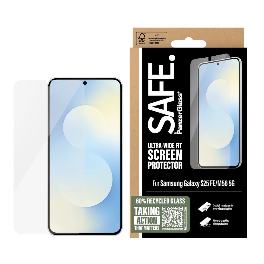 SAFE by PanzerGlass Protection d'écran Ultra-Wide Fit Samsung Galaxy S25 FE