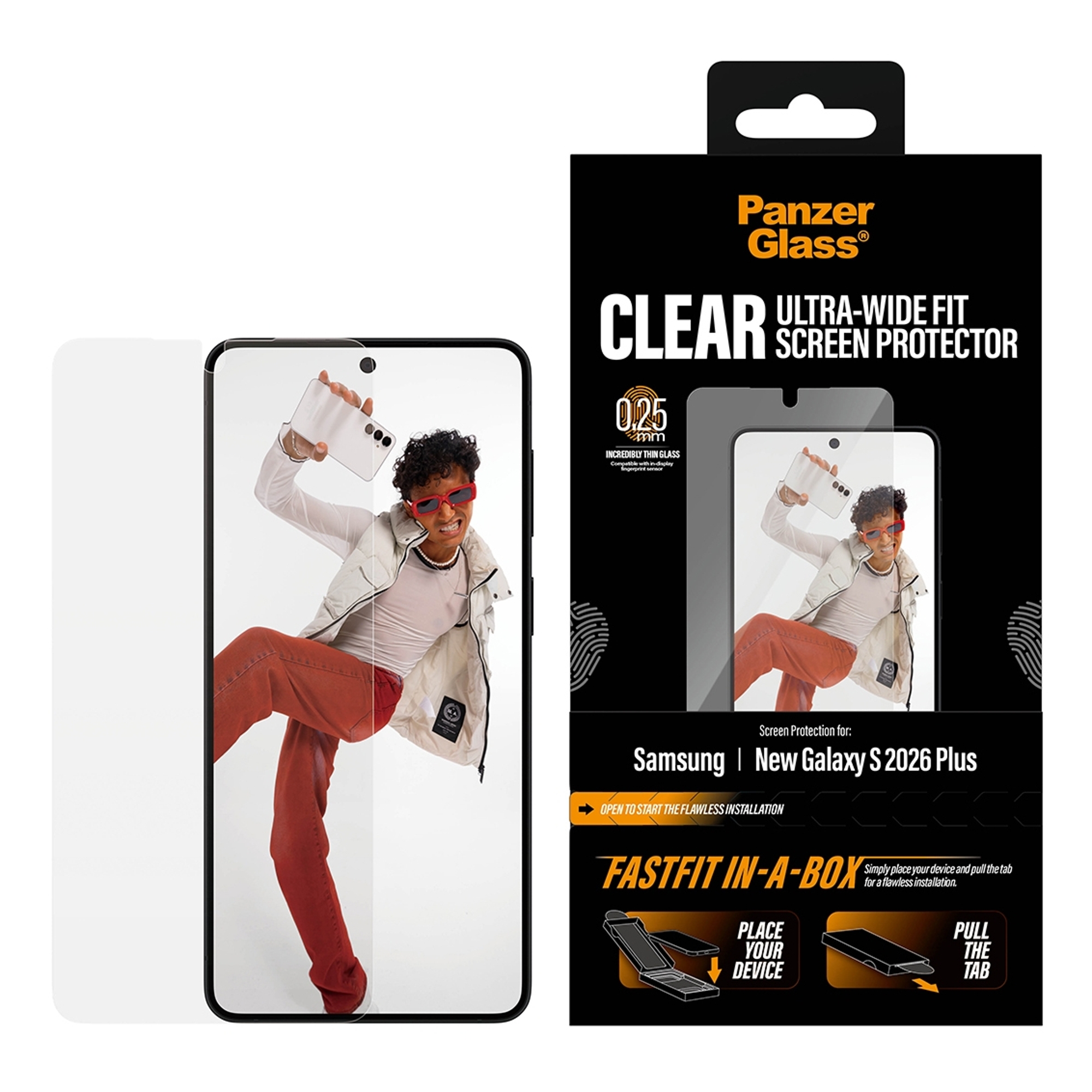 PanzerGlass Ultra Wide Fit FastFit in-a-box Protection d'écran Samsung Galaxy S26 Plus