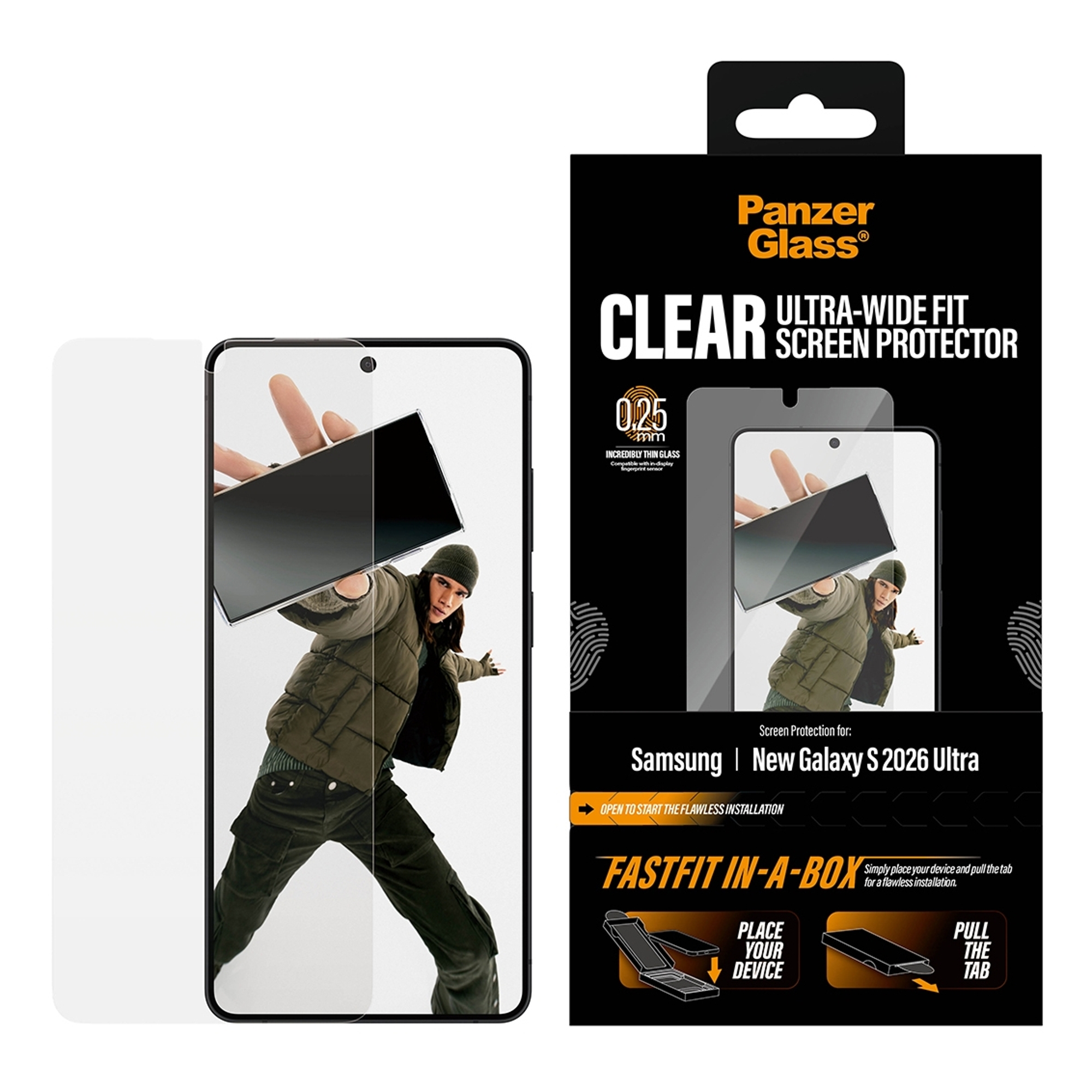 PanzerGlass Ultra Wide Fit FastFit in-a-box Protection d'écran Samsung Galaxy S26 Ultra