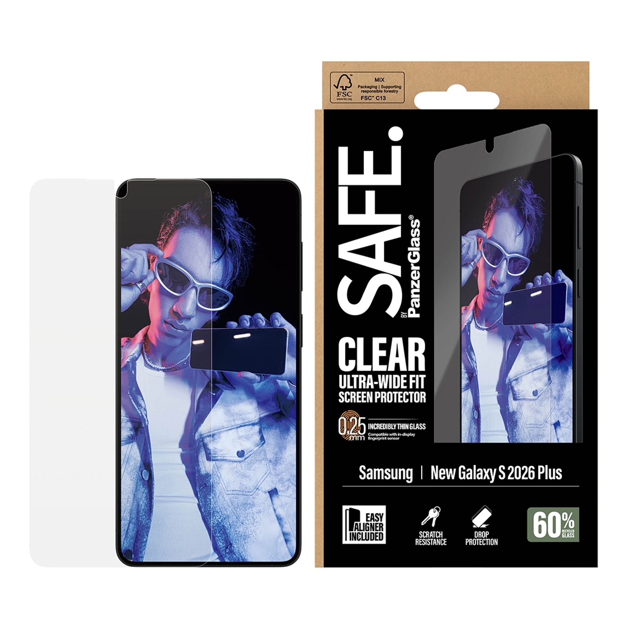 SAFE by PanzerGlass Protection d'écran Ultra-Wide Fit avec applicateur Samsung Galaxy S26 Plus