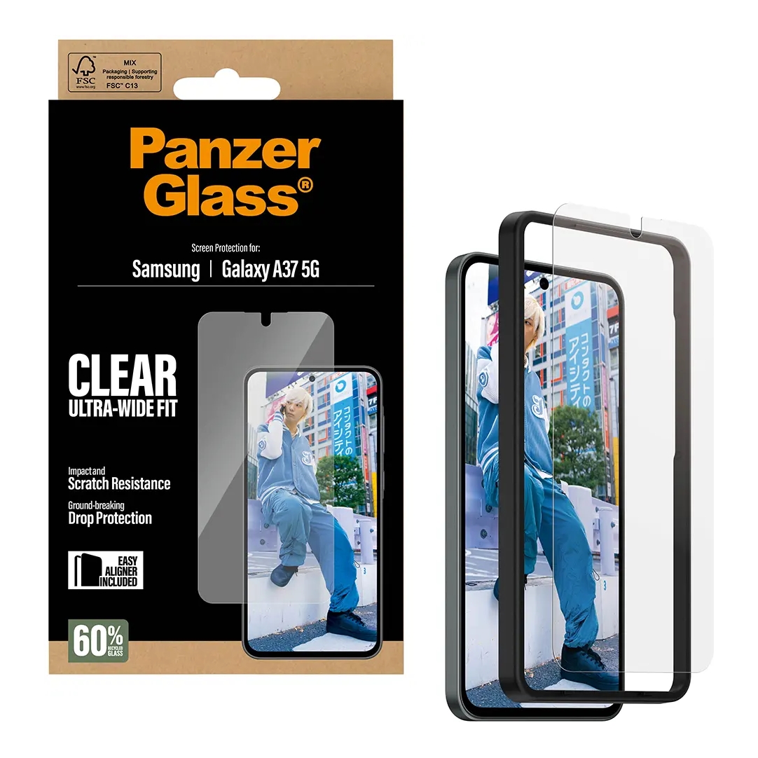 PanzerGlass Protection d'écran Ultra-Wide Fit Anti-bactérienne avec applicateur Samsung Galaxy A37 (5G)