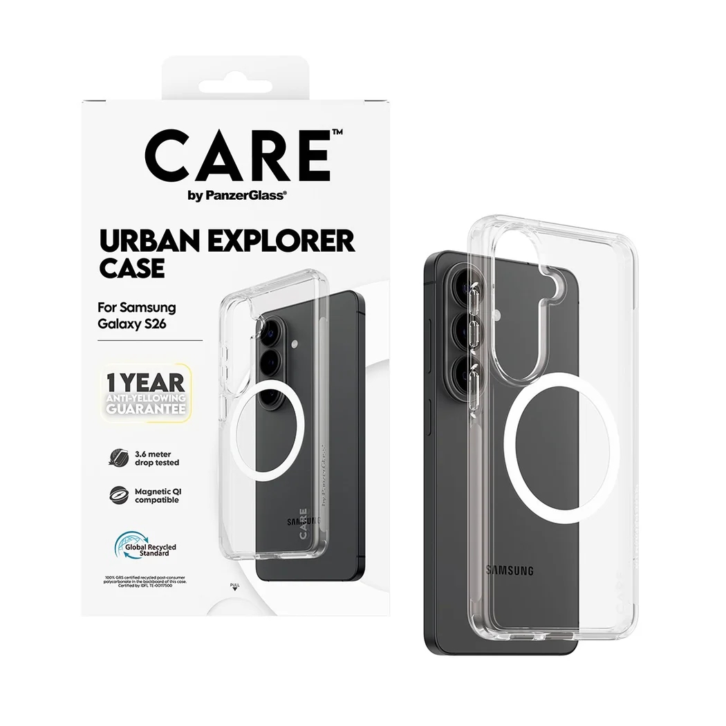 CARE by PanzerGlass Coque Urban Combat Samsung Galaxy S26 - Blanc