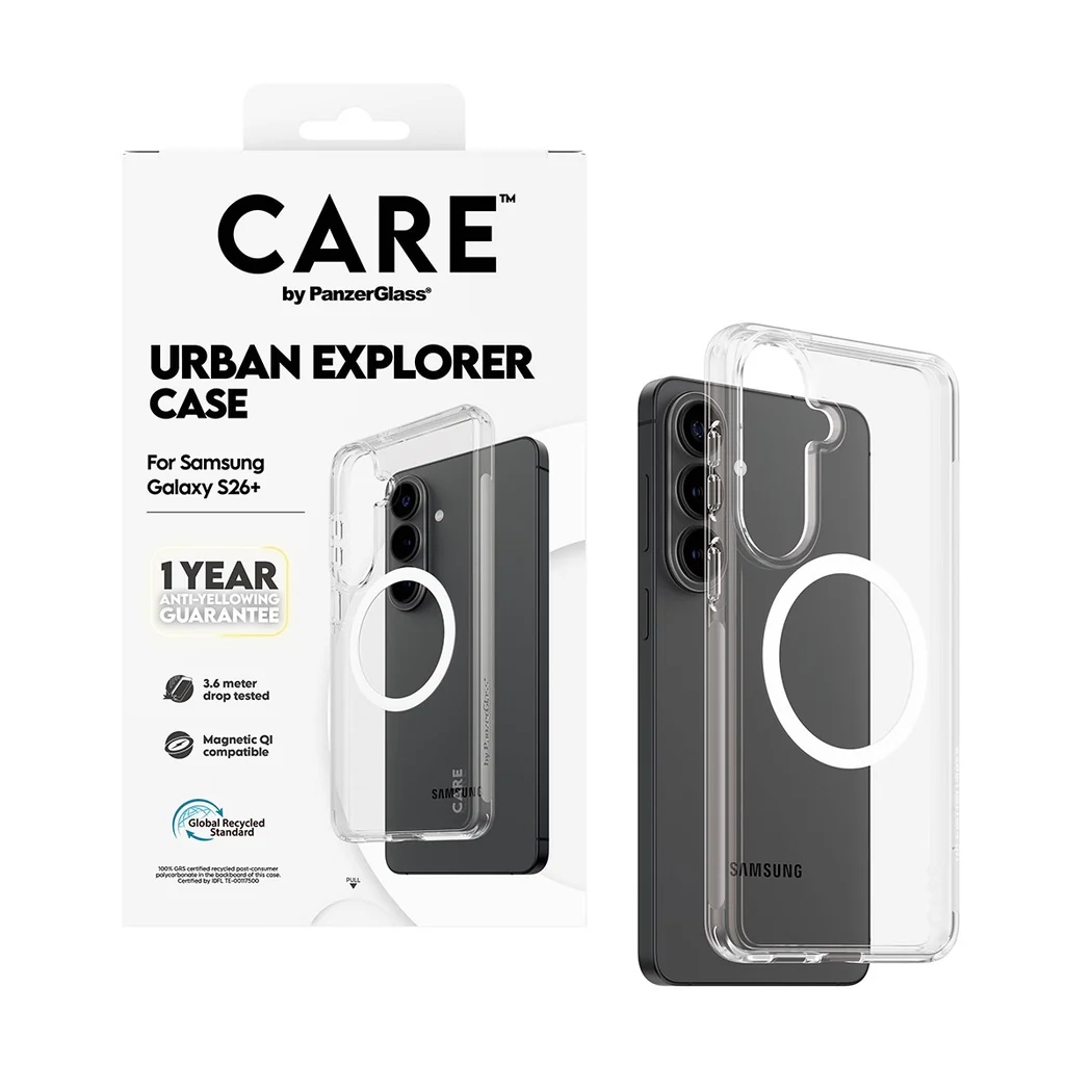 CARE by PanzerGlass Coque Urban Combat Samsung Galaxy S26 Plus - Blanc