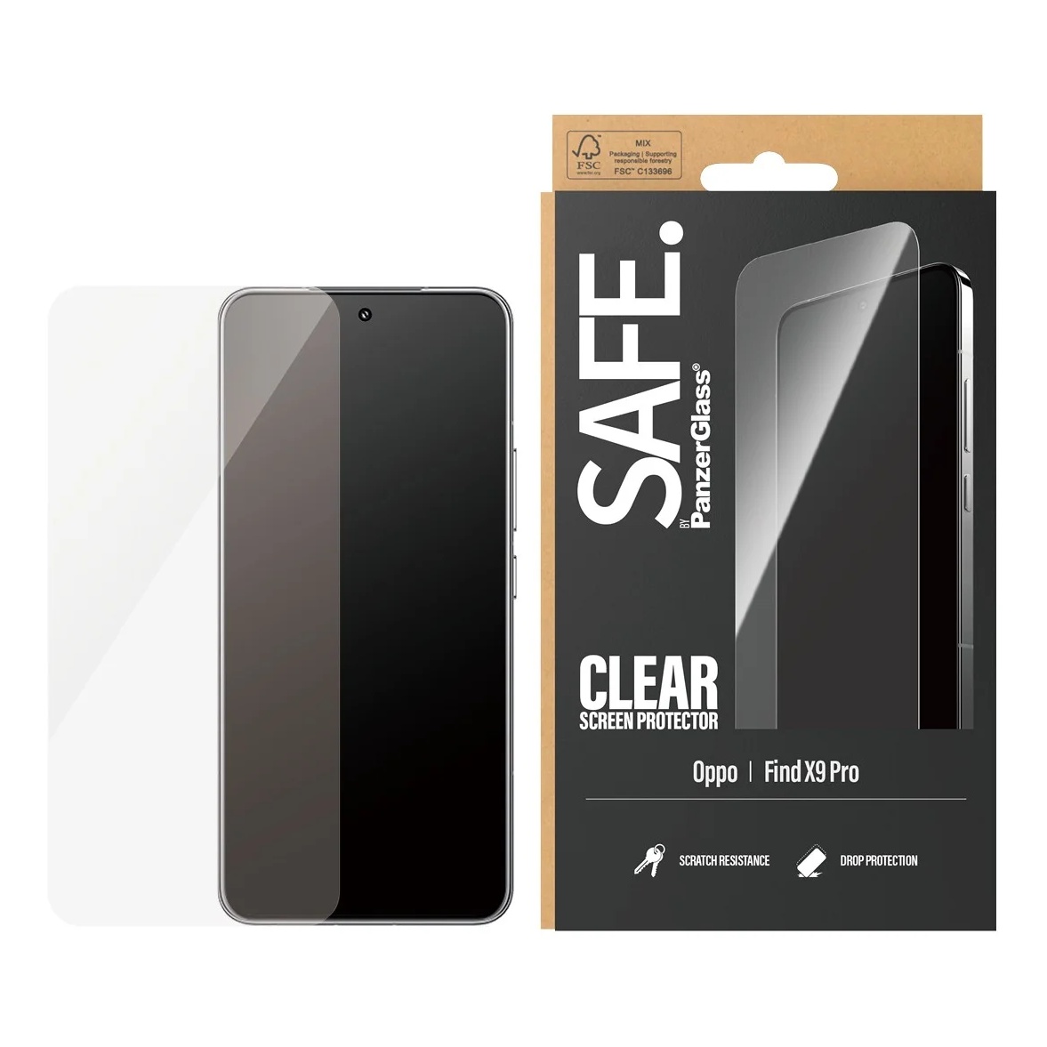 SAFE by PanzerGlass Protection d'écran Ultra-Wide Fit Oppo Find X9 Pro