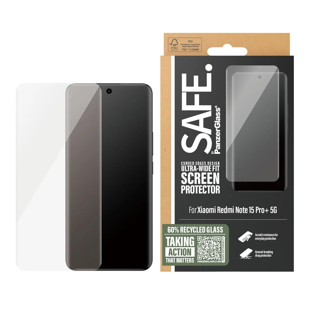 SAFE by PanzerGlass Protection d'écran Ultra-Wide Fit Xiaomi Redmi Note 15 Pro Plus (5G)