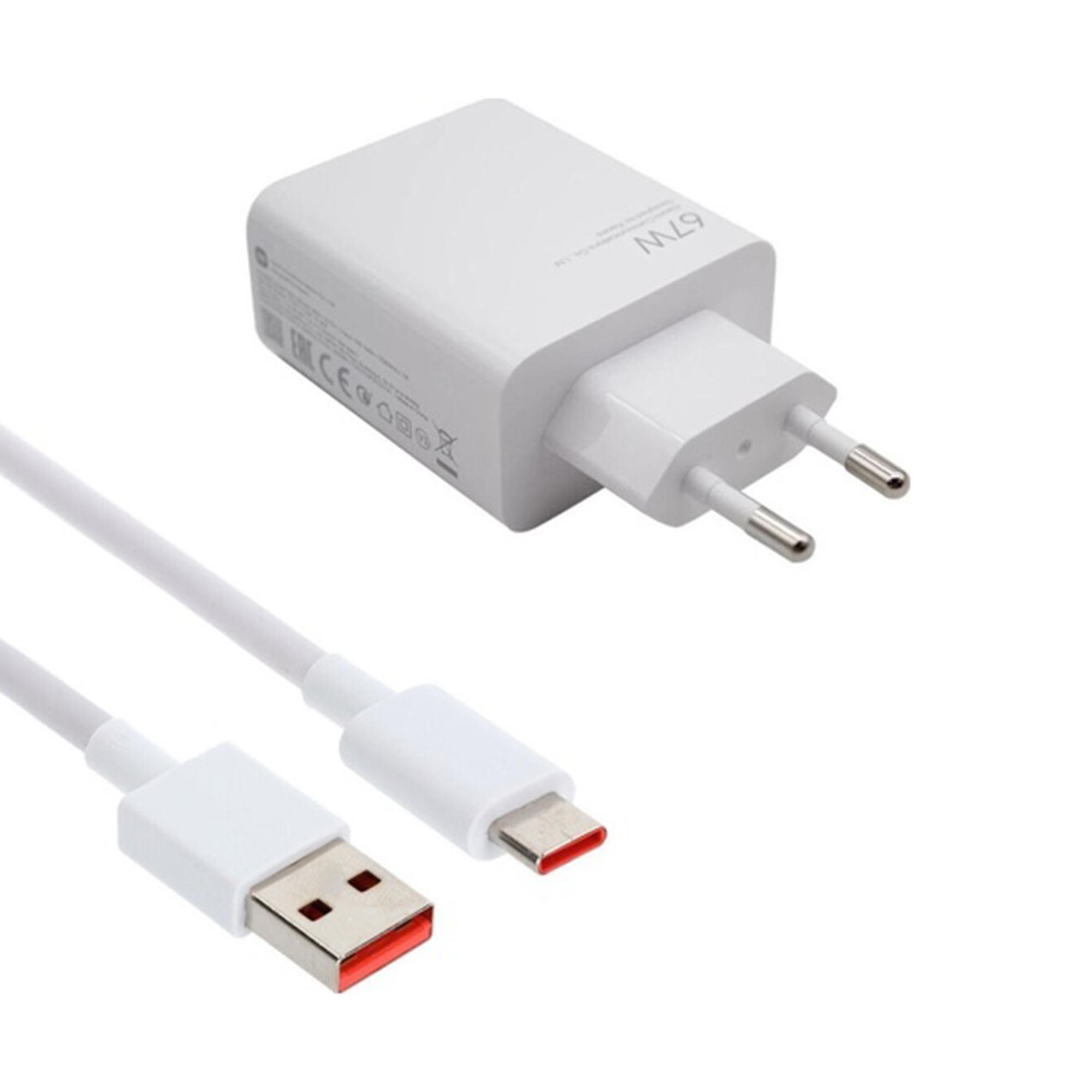 Xiaomi HyperCharge Combo Oplader 67W met USB-A naar USB-C kabel - Wit