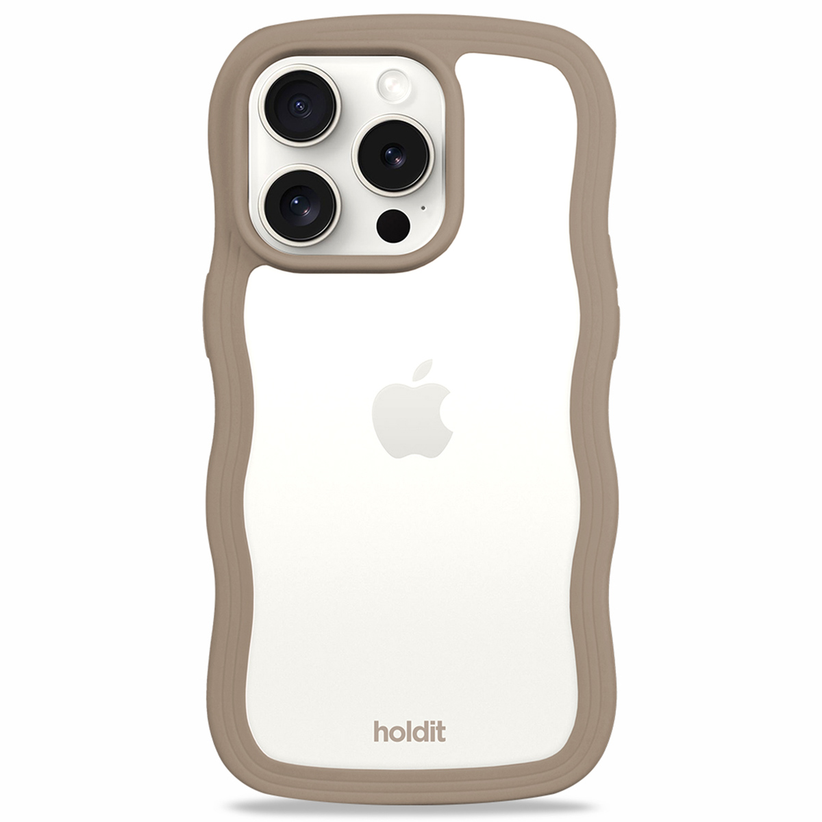 Holdit Coque Wavy Apple iPhone 15 Pro - Mocha Brown / Transparent