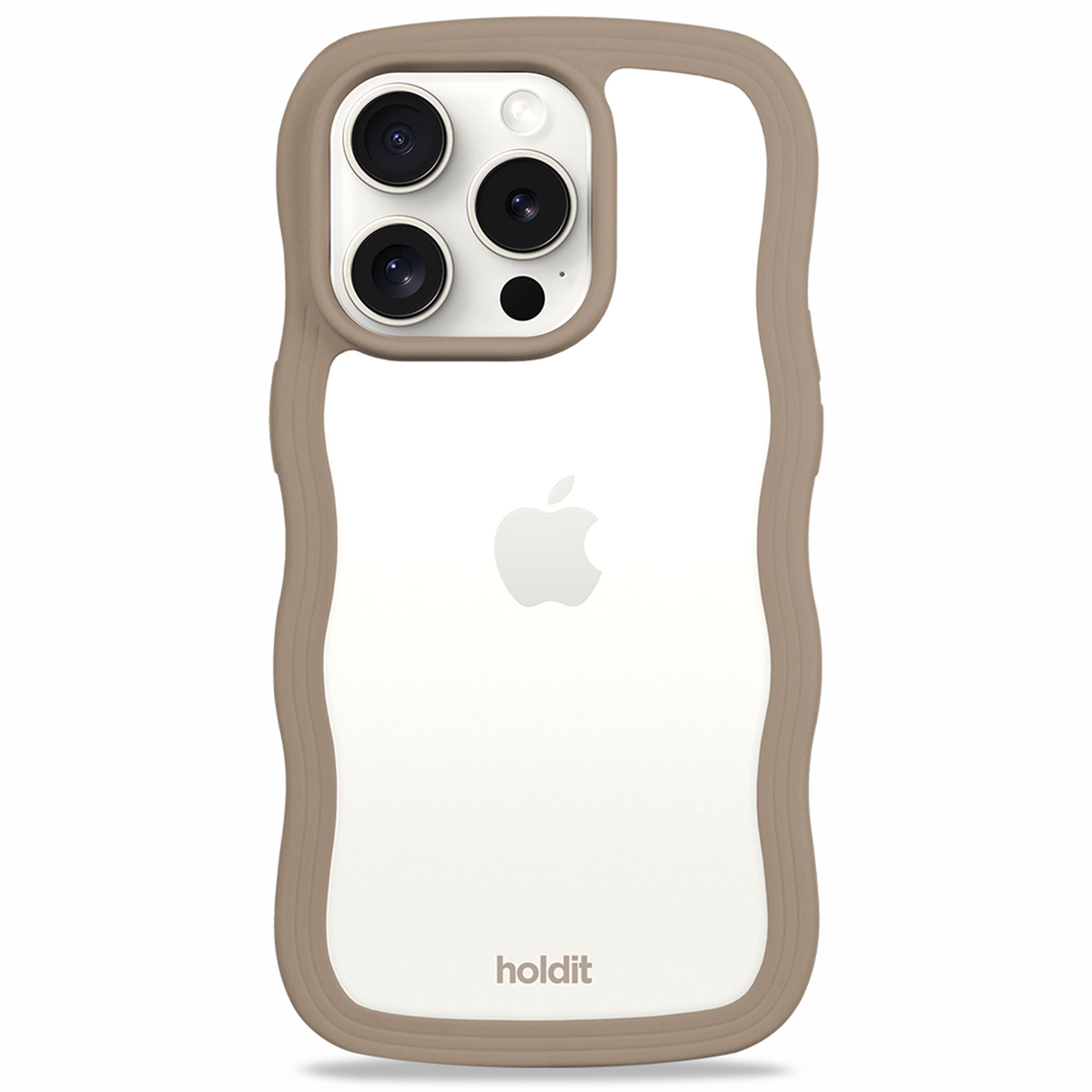 Holdit Coque Wavy Apple iPhone 15 Pro Max - Mocha Brown / Transparent