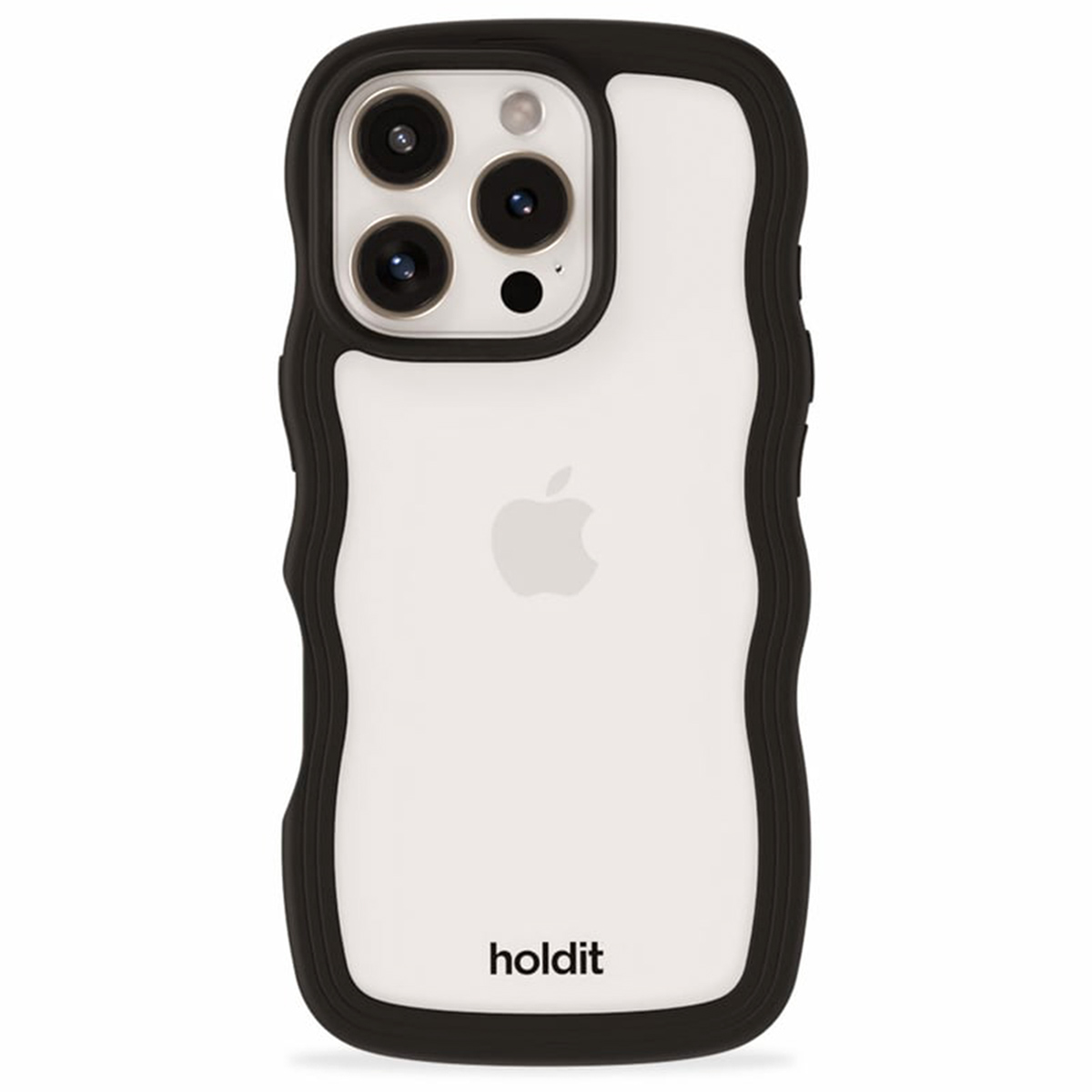 Holdit Coque Wavy Apple iPhone 16 Pro Max - Black / Transparent