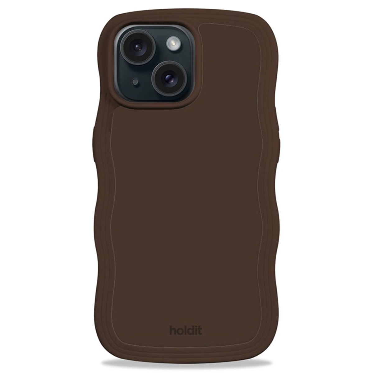 Holdit Coque Wavy Apple iPhone 17e / 16e / 15 / 14 / 13 - Chocolate