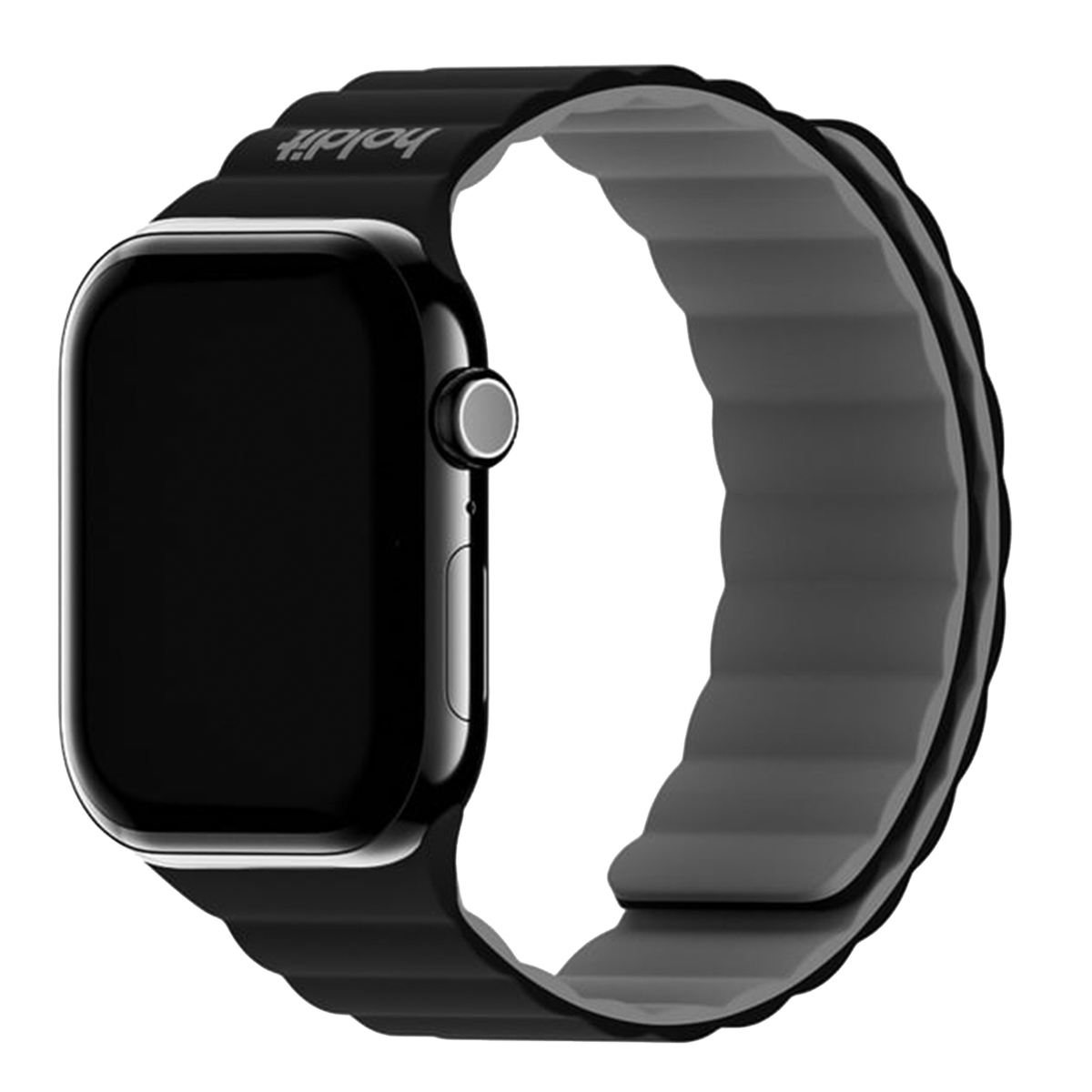 Holdit Bracelet en silicone magnétique Apple Watch | 38/40/41/42 mm - Black / Grey